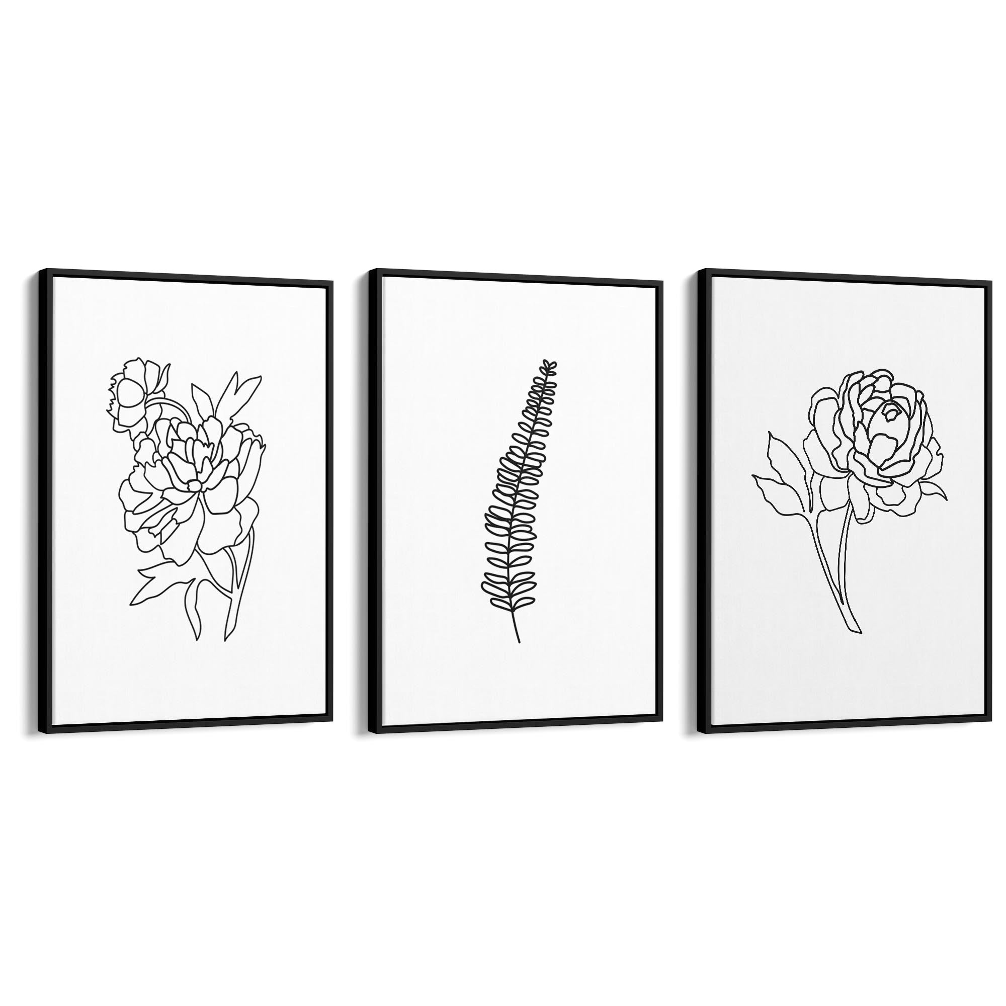 Set of Minimal Plant Abstract Hallway Wall Art #3 - The Affordable Art Company