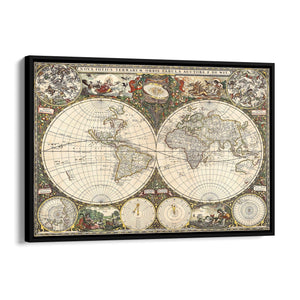 Vintage World Map Old Wall Art #1 - The Affordable Art Company