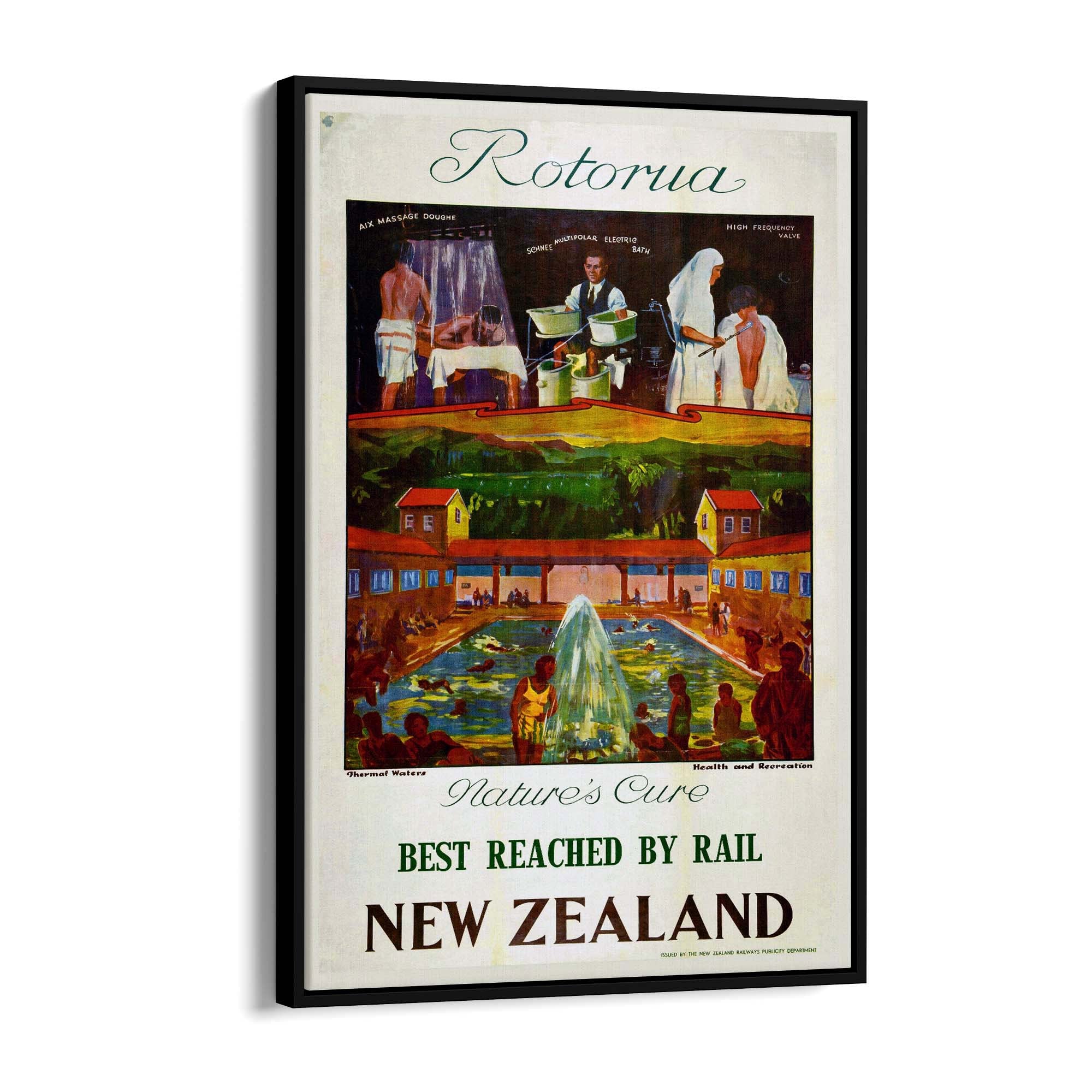 Rotorua New Zealand Vintage Travel Advert Wall Art - The Affordable Art Company