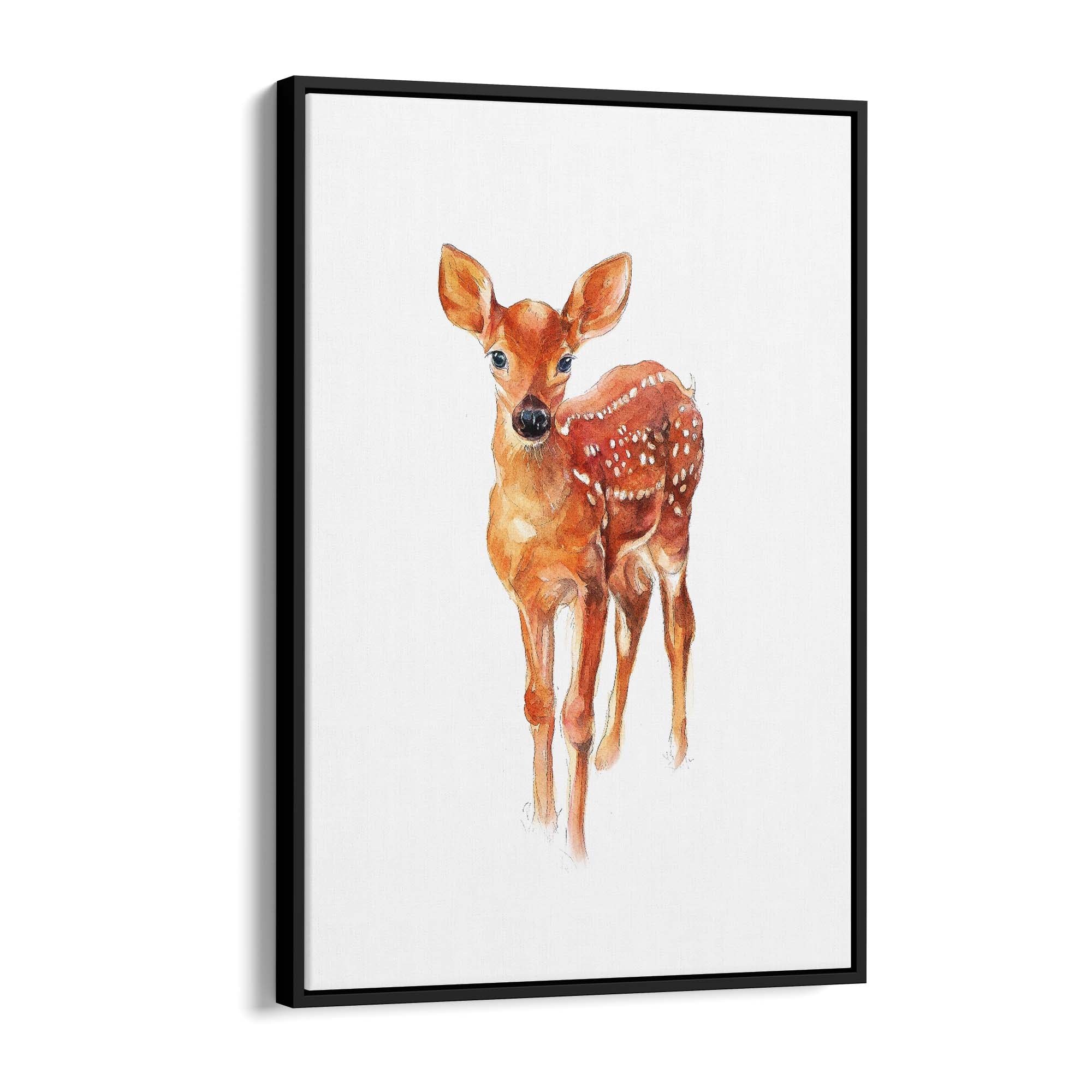 Watercolour Deer Painting Animal Nursery Wall Art - The Affordable Art Company