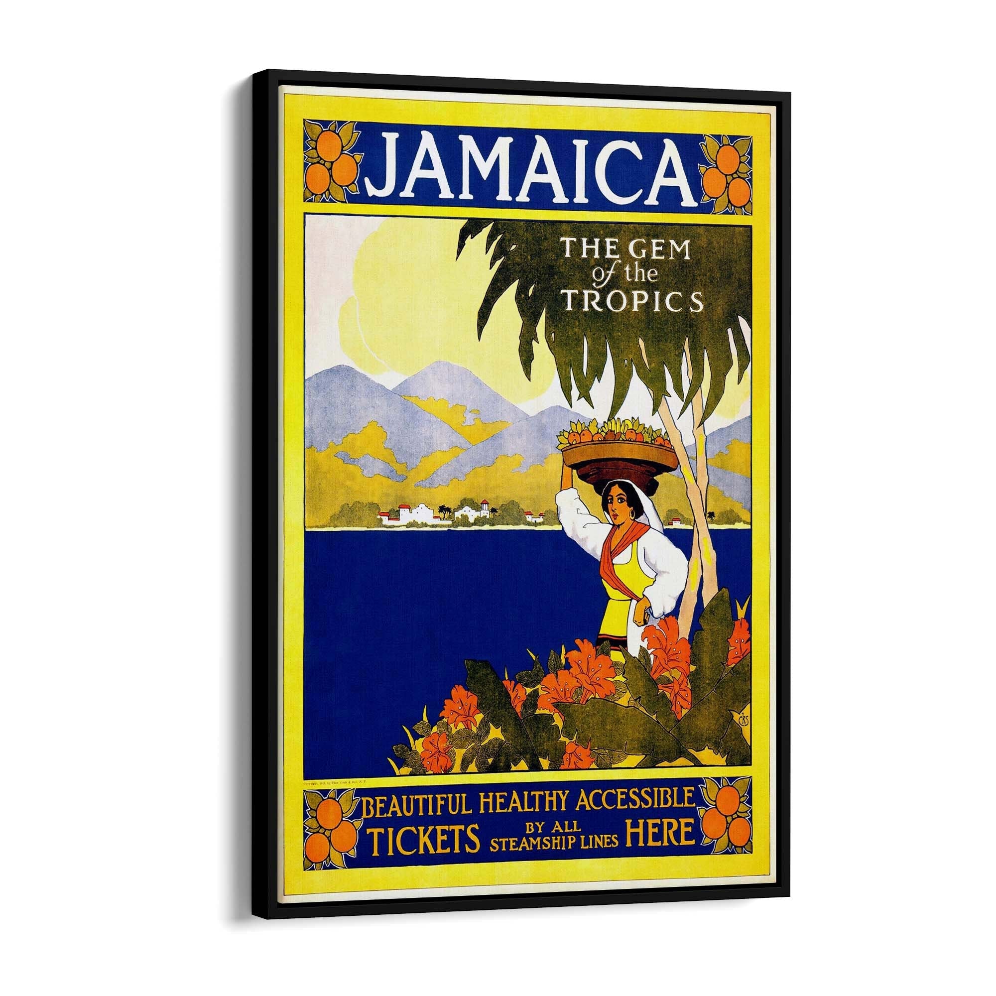 Jamaica Vintage Travel Advert Wall Art - The Affordable Art Company