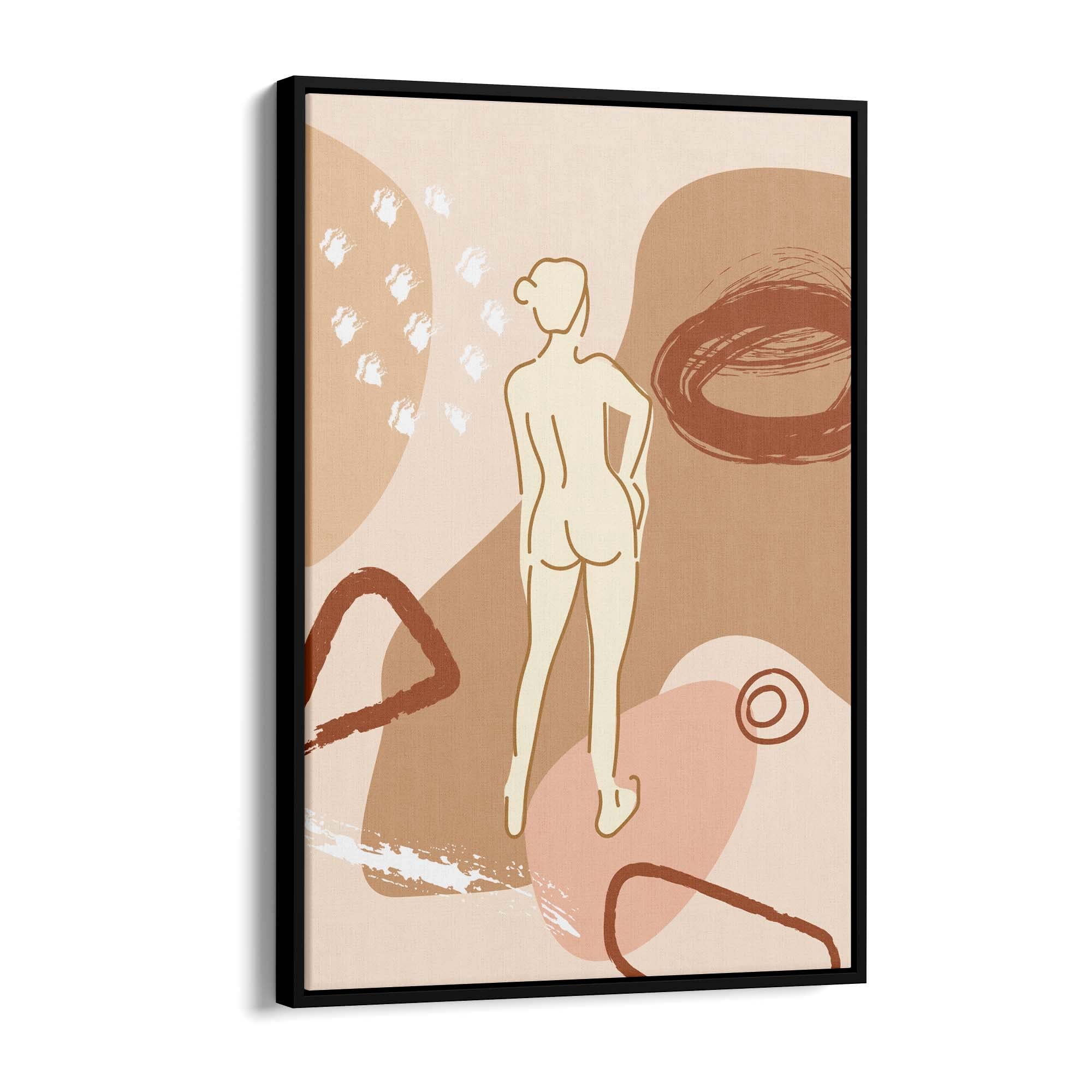 Nude Female Body Minimal Retro Drawing Wall Art - The Affordable Art Company