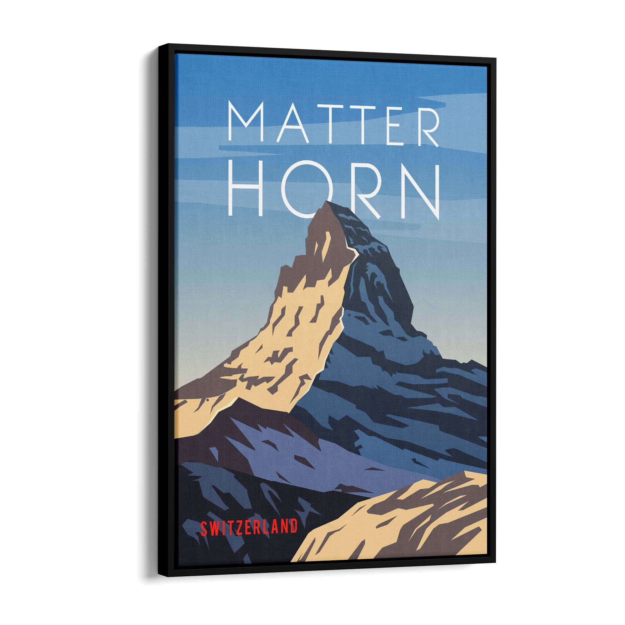 Retro Matterhorn, Switzerland Travel Wall Art - The Affordable Art Company
