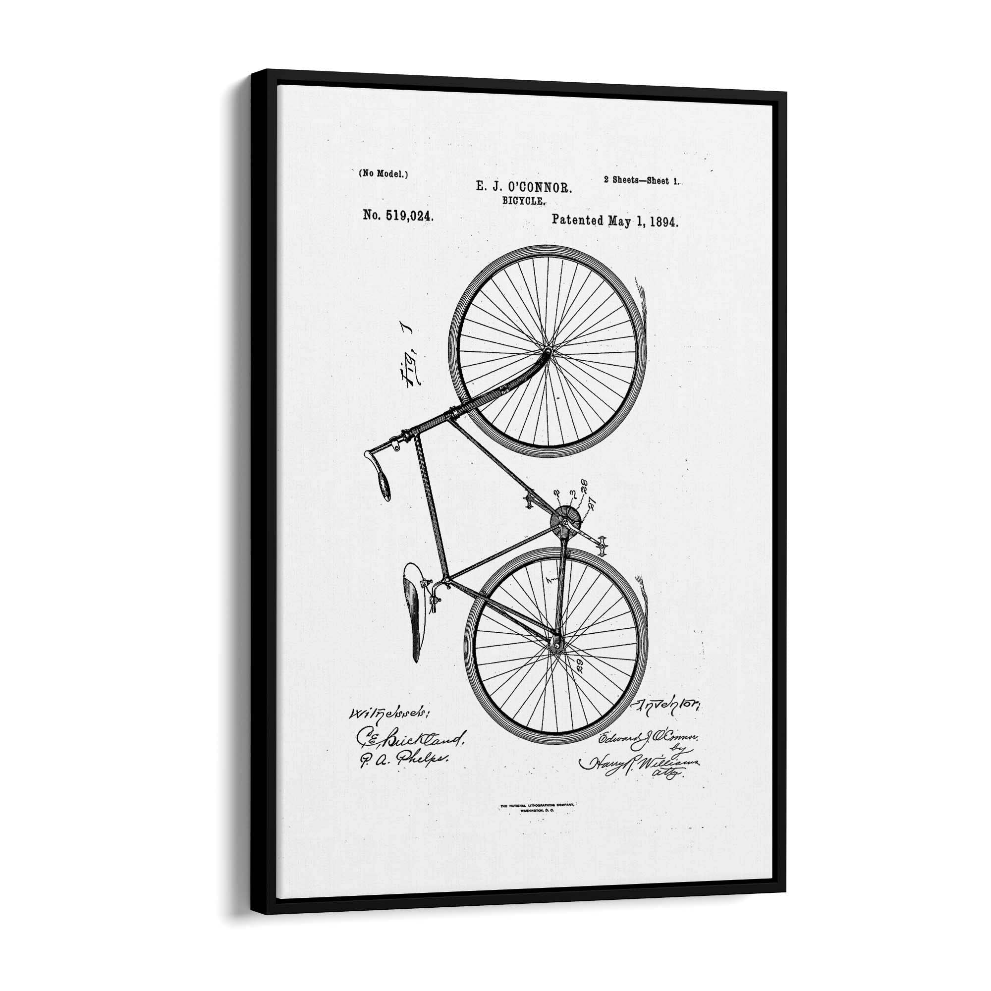 Vintage Bicycle Patent Cycling Cyclist Gift Wall Art #2 - The Affordable Art Company