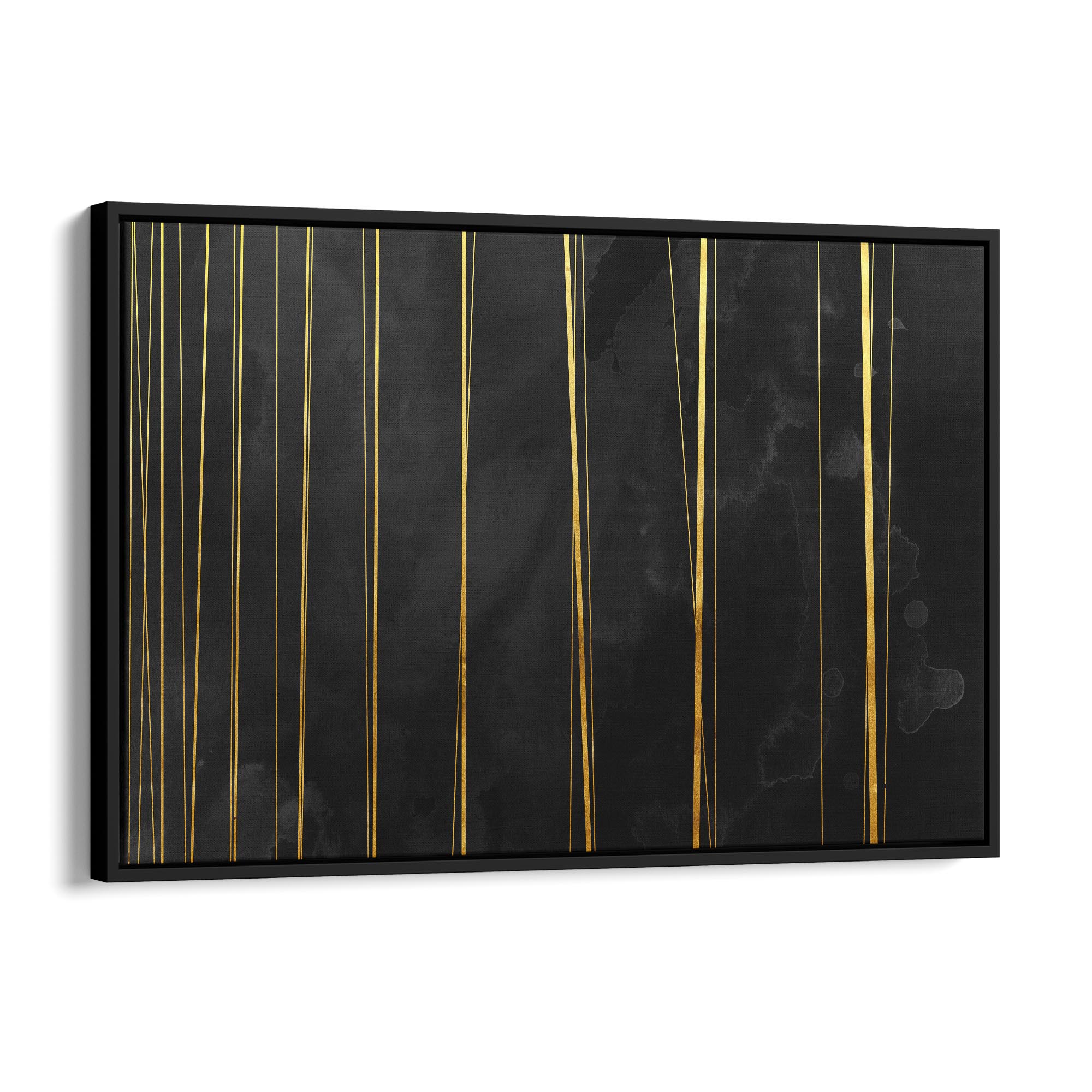 Black and Gold Abstract Painting Minimal Wall Art #2 - The Affordable Art Company