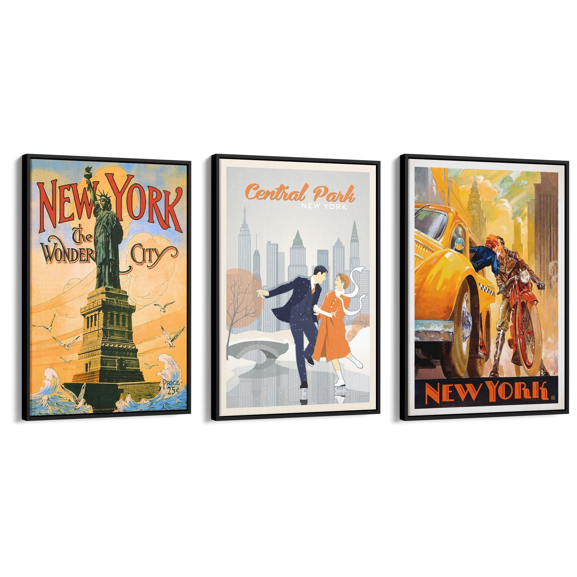 Set of Vintage New York Travel Advert Wall Art - The Affordable Art Company