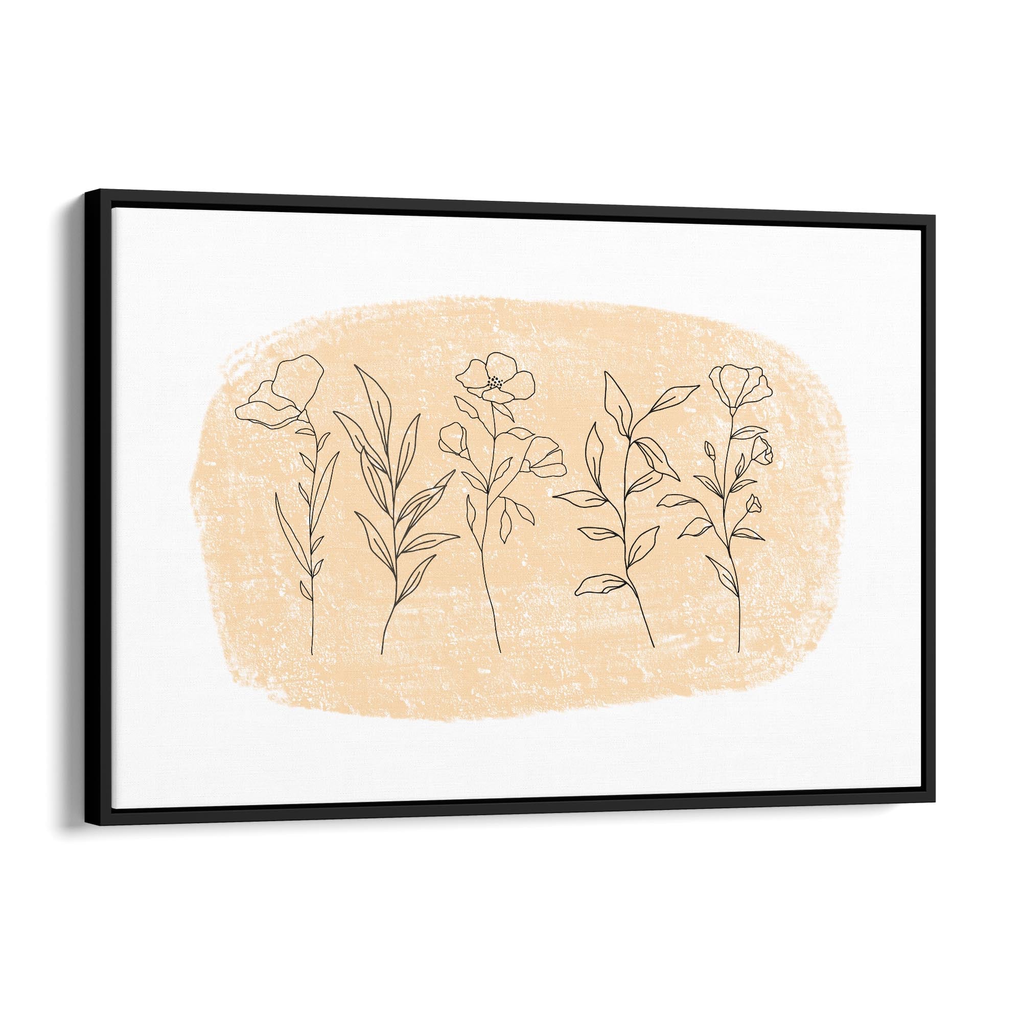 Cute Floral Abstract Minimal Flowers Wall Art - The Affordable Art Company