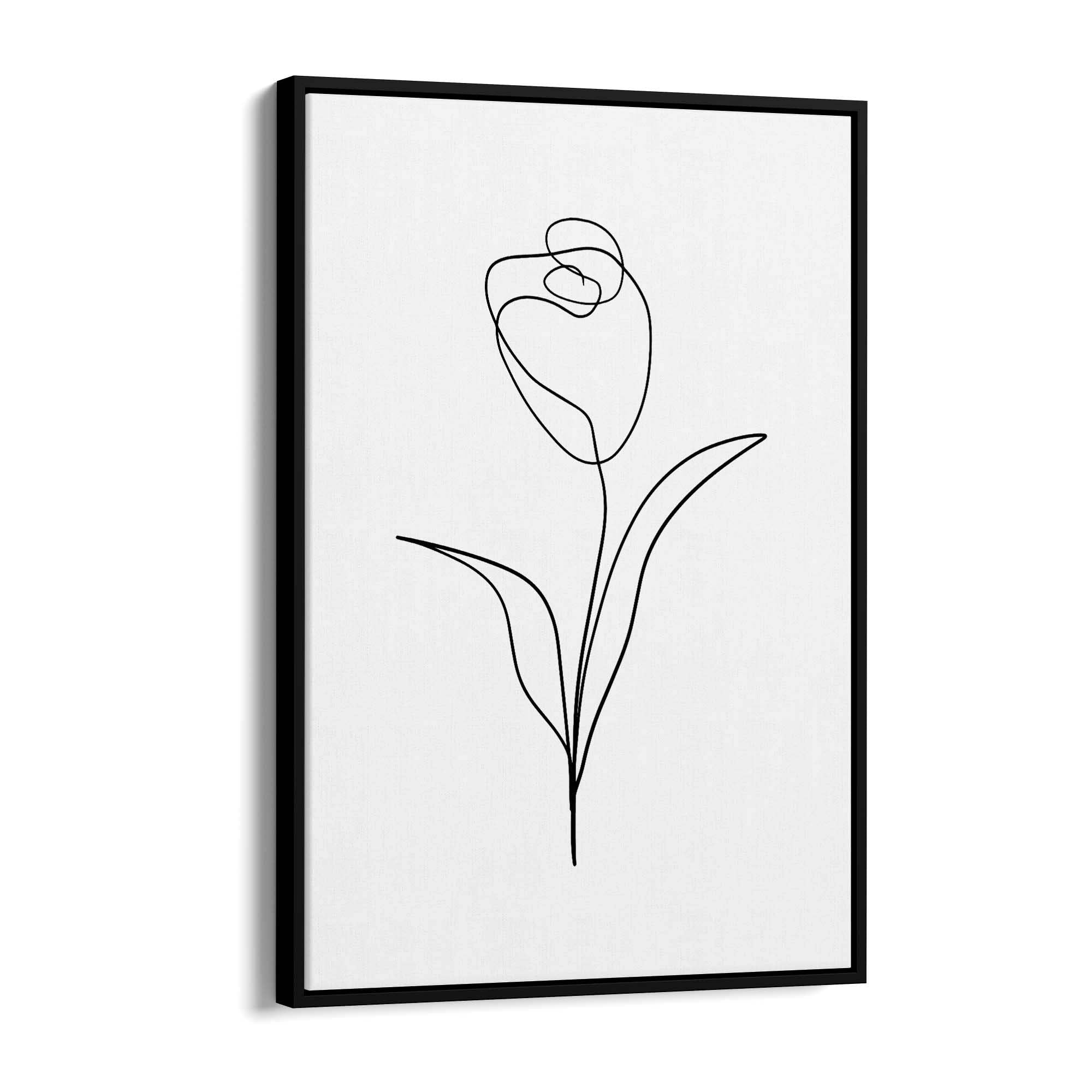 Minimal Floral Drawing Flower Abstract Wall Art #26 - The Affordable Art Company