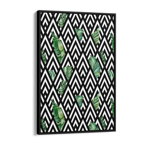 Geometric Nature Abstract Black and White Wall Art - The Affordable Art Company