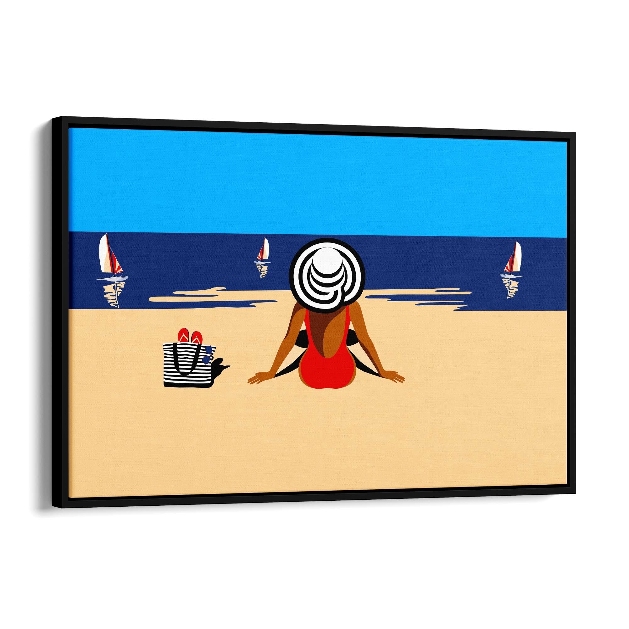 Retro Summer Beach Coastal Fashion Wall Art #4 - The Affordable Art Company