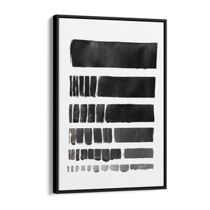 Black Brush Strokes Abstract Minimal Wall Art - The Affordable Art Company