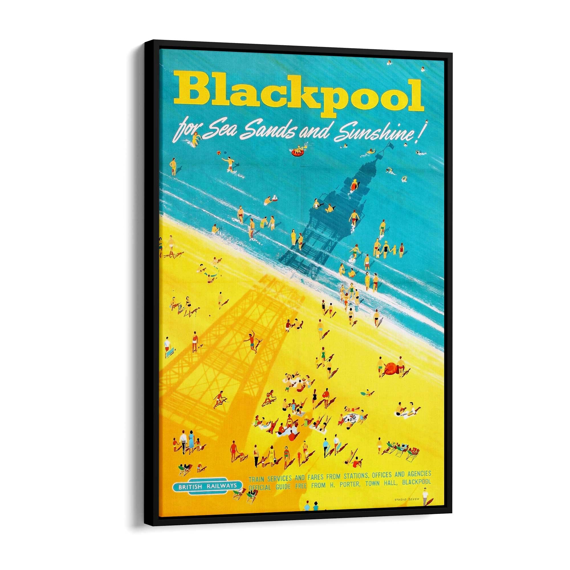 Blackpool, England Vintage Travel UK Wall Art - The Affordable Art Company
