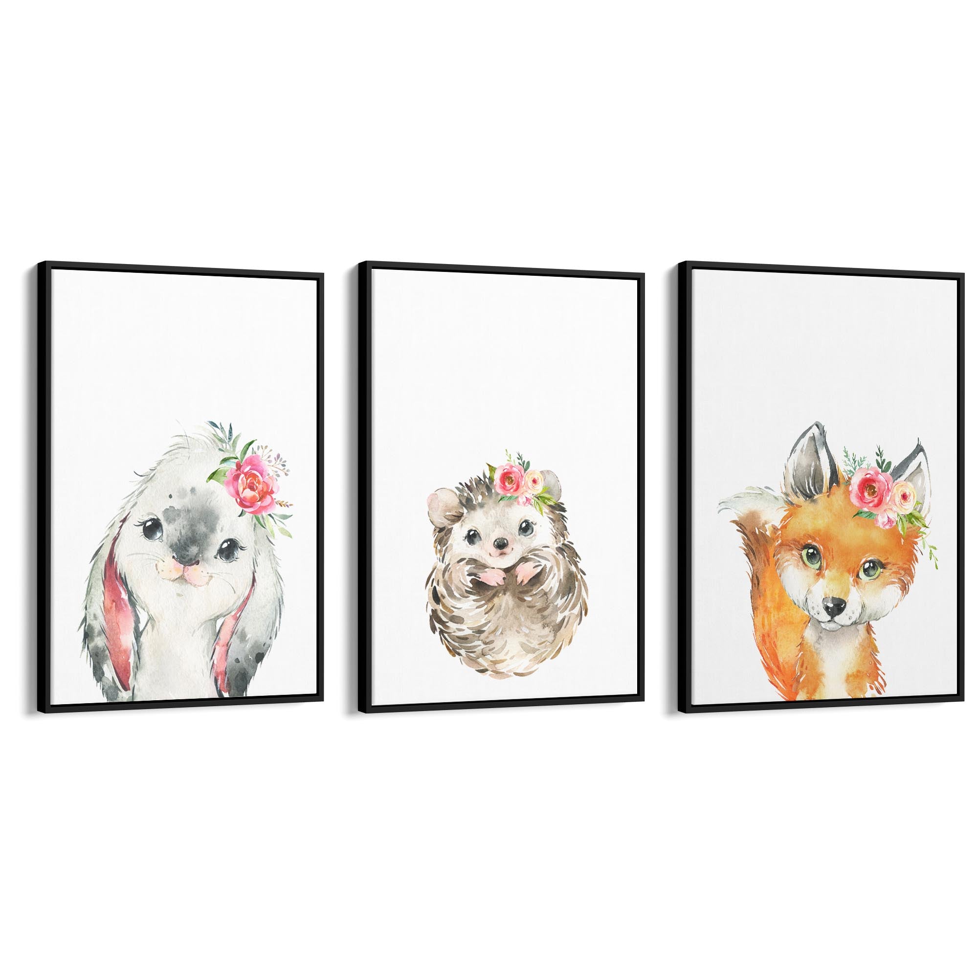 Set of Cute Baby Woodland Animals Nursery Wall Art #1 - The Affordable Art Company