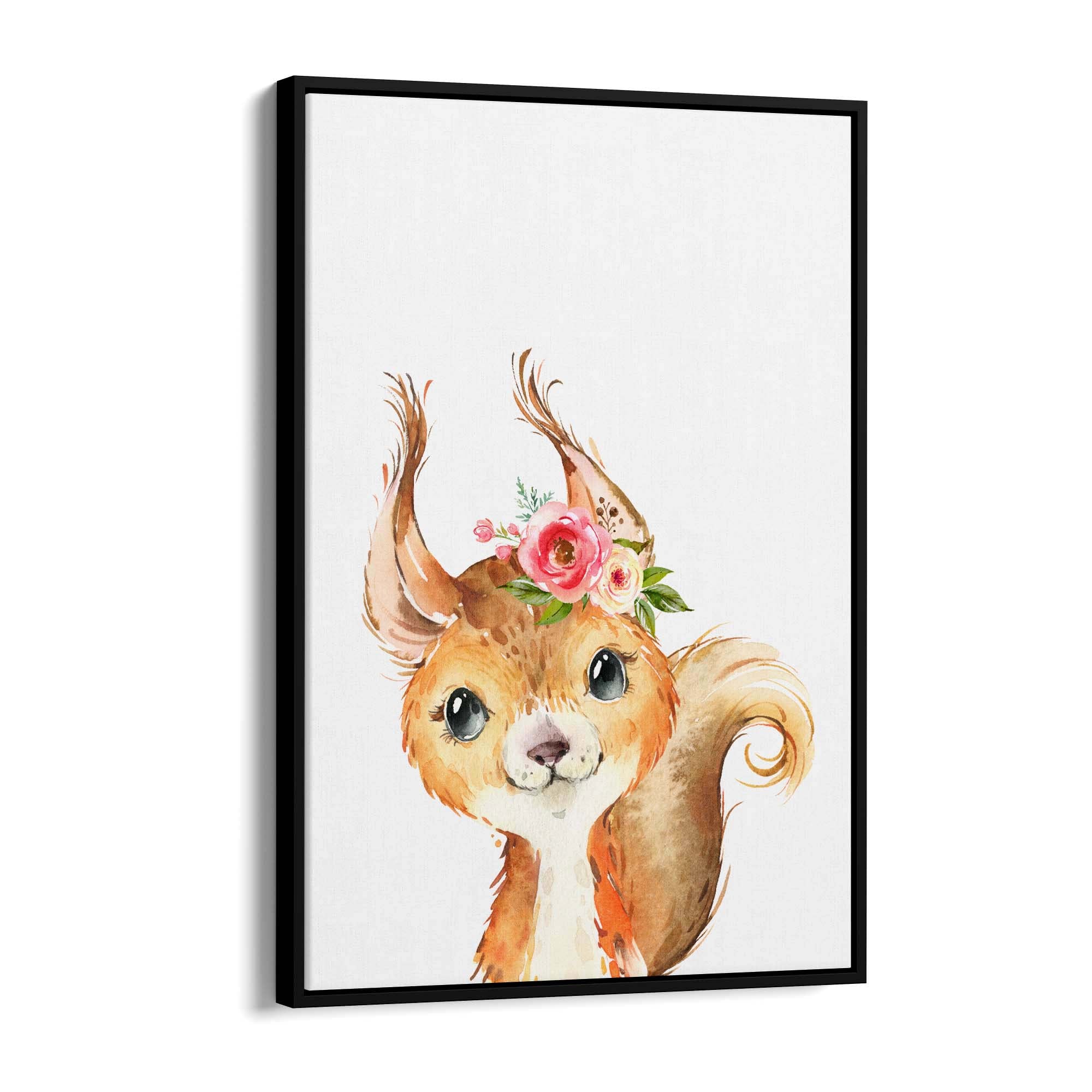Cute Baby Squirrel Nursery Animal Gift Wall Art - The Affordable Art Company