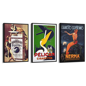 Set of Vintage Cigarette Adverts Wall Art - The Affordable Art Company