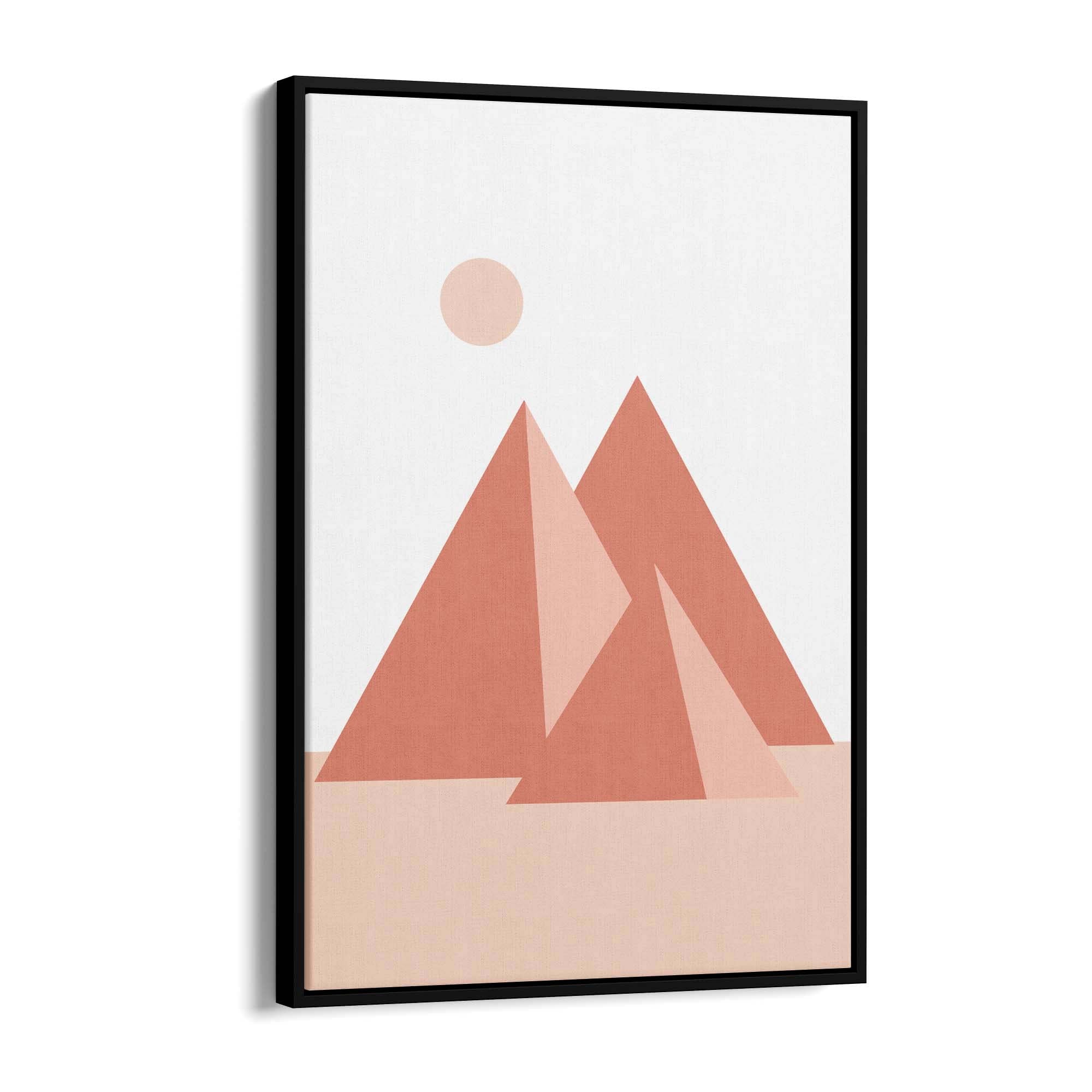 Minimal Pyramids Retro Pink & Pastel Wall Art - The Affordable Art Company
