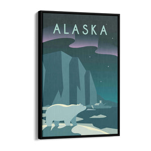 Retro Alaska USA World Travel Vintage Wall Art - The Affordable Art Company