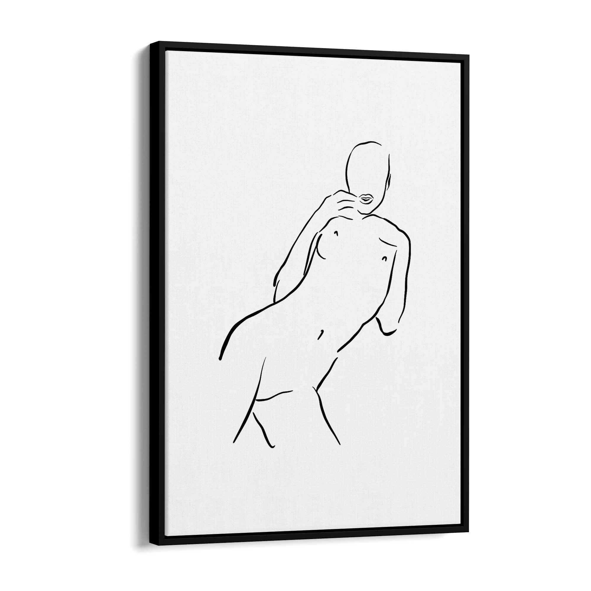 Nude Minimal Female Body Line Abstract Wall Art - The Affordable Art Company