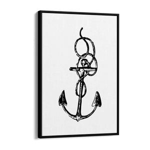 Anchor Drawing Nautical Coastal Bathroom Wall Art #1 - The Affordable Art Company