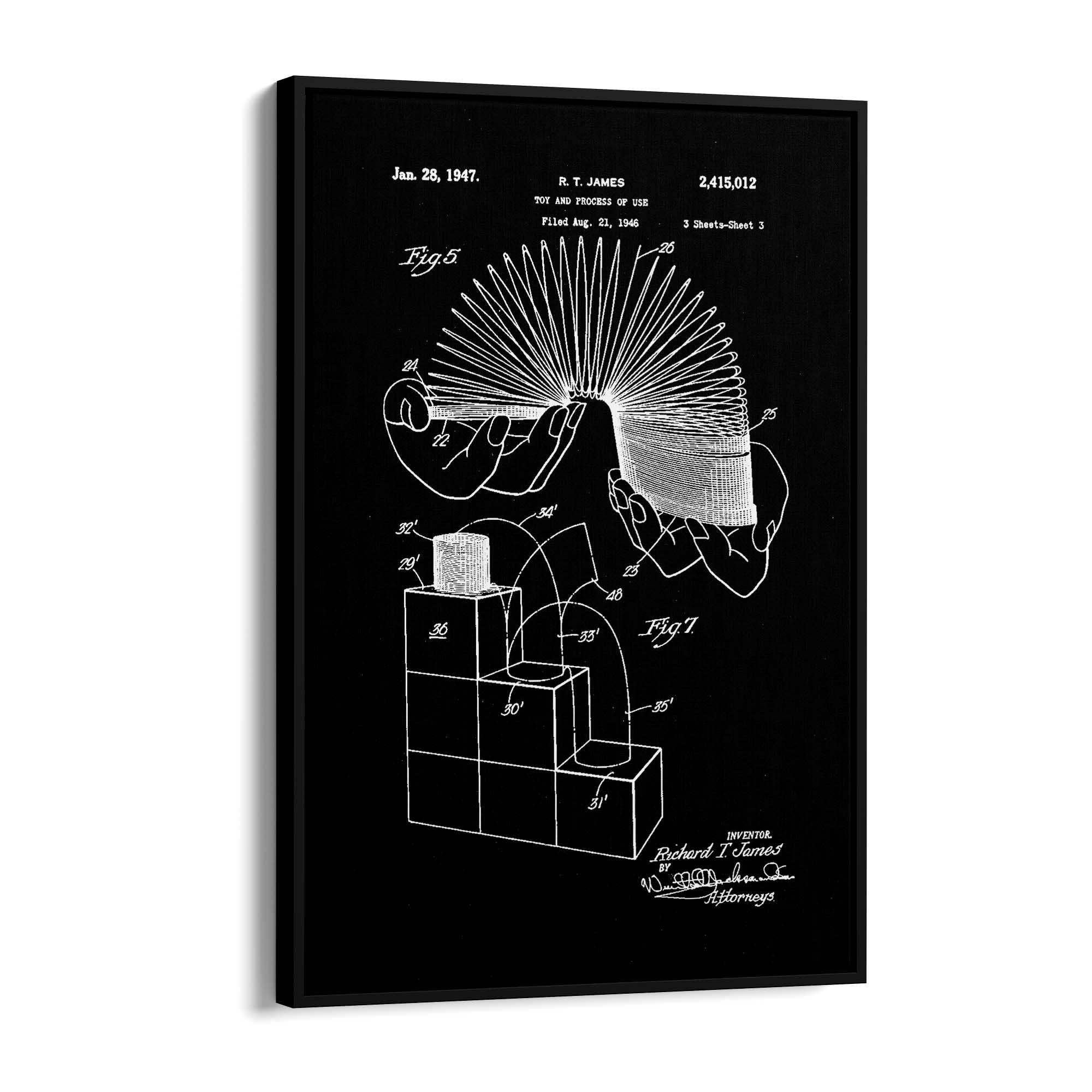 Vintage Slinky Toy Patent Wall Art #1 - The Affordable Art Company