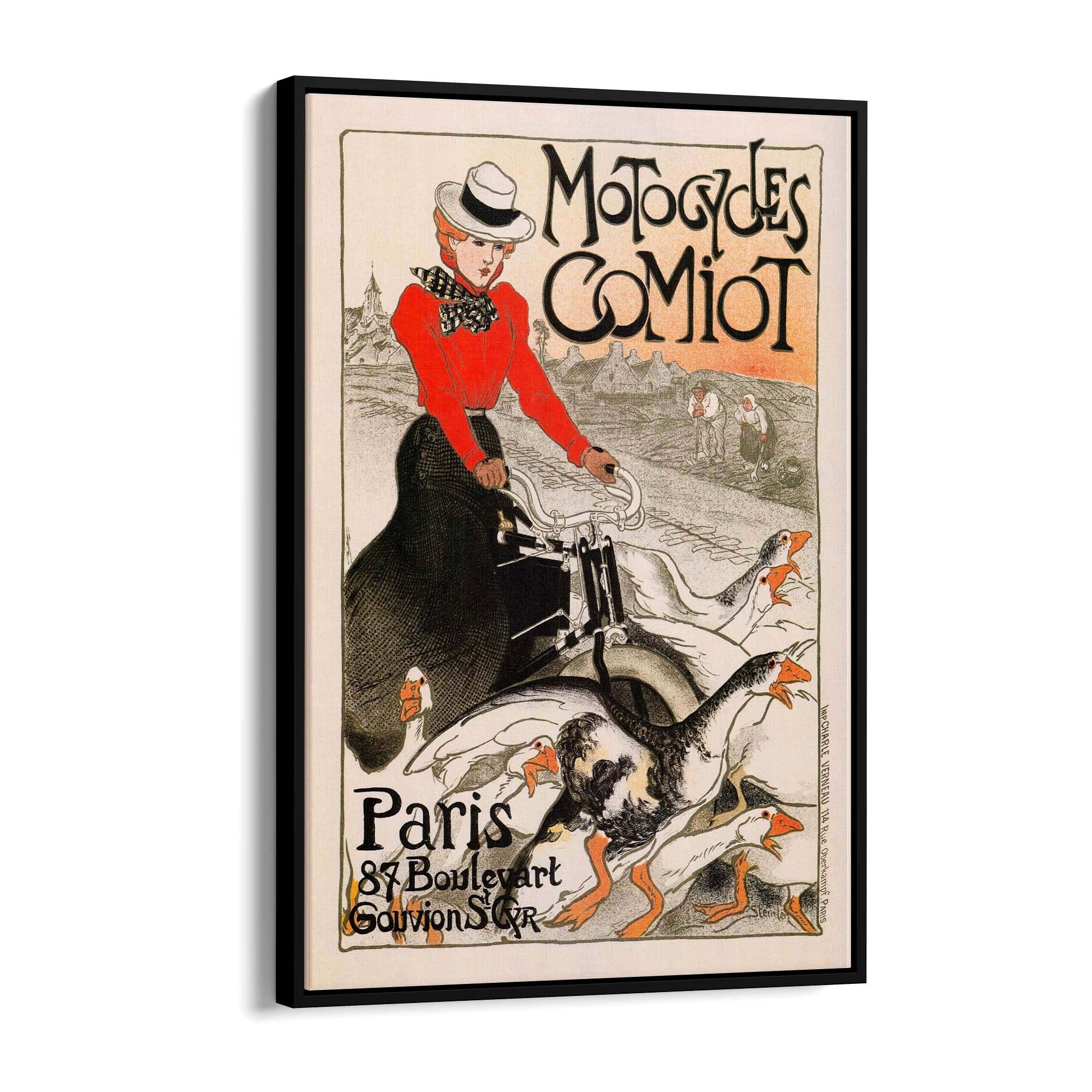 Motorcycles Comiot French Vintage Advert Wall Art - The Affordable Art Company