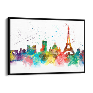 Paris Skyline Painting Minimal Travel Wall Art - The Affordable Art Company