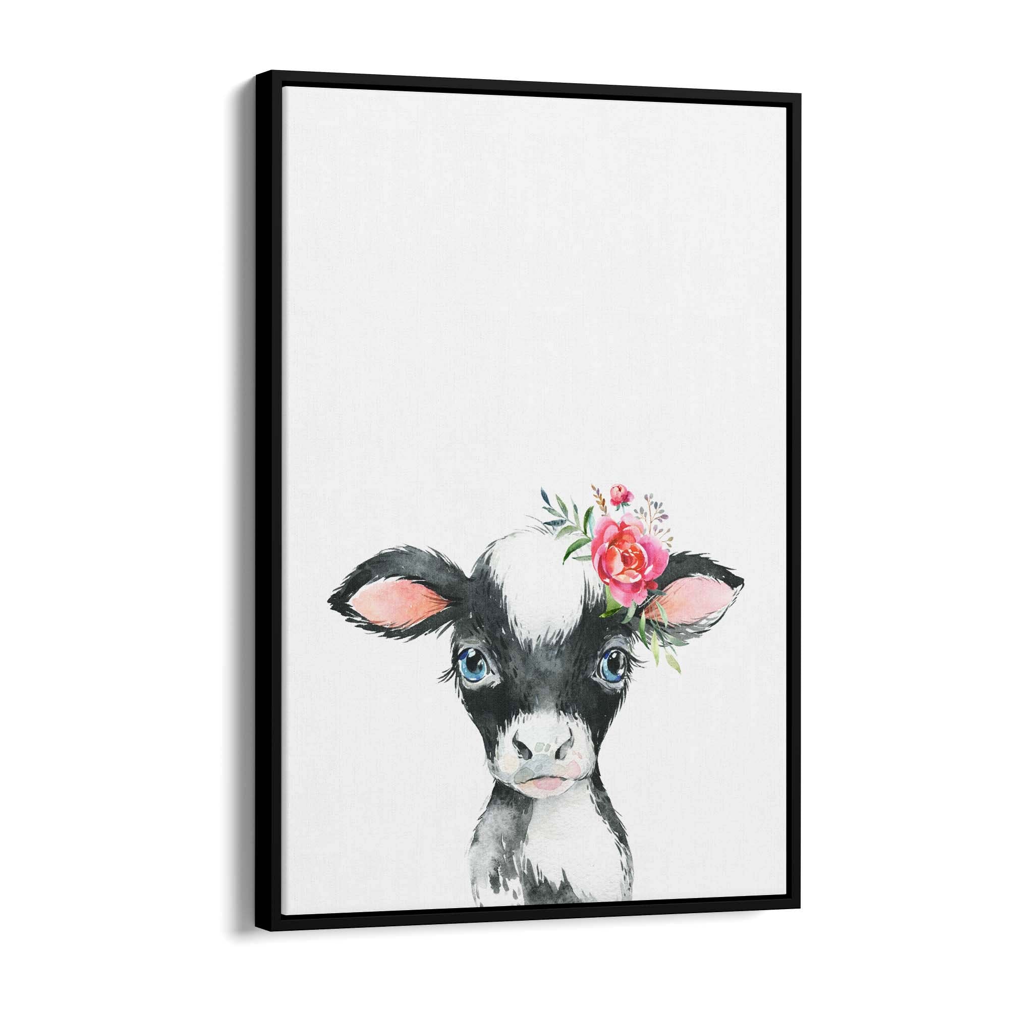 Cute Baby Cow Nursery Animal Gift Wall Art #1 - The Affordable Art Company