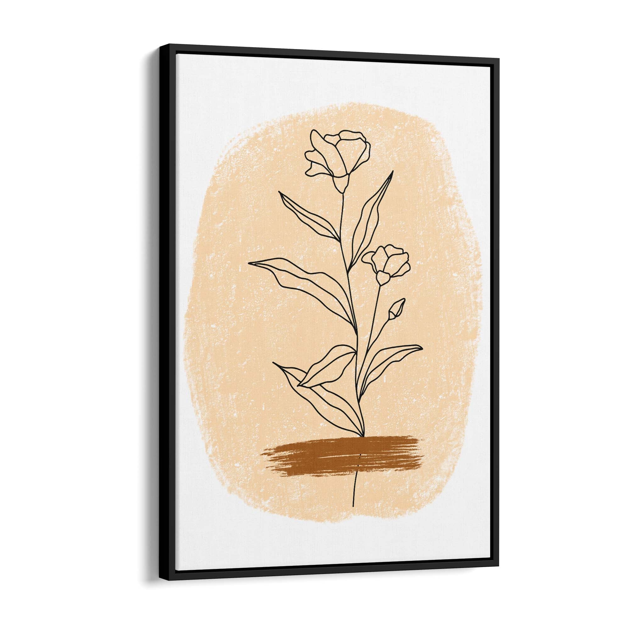Minimal Floral Abstract Flower Drawing Wall Art #1 - The Affordable Art Company
