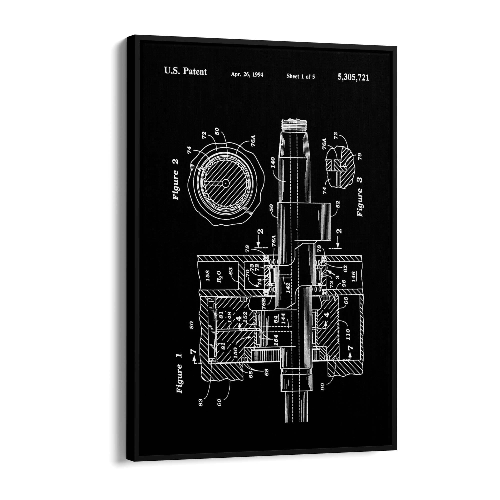 Vintage Rotary Engine Patent Engineering Wall Art #1 - The Affordable Art Company