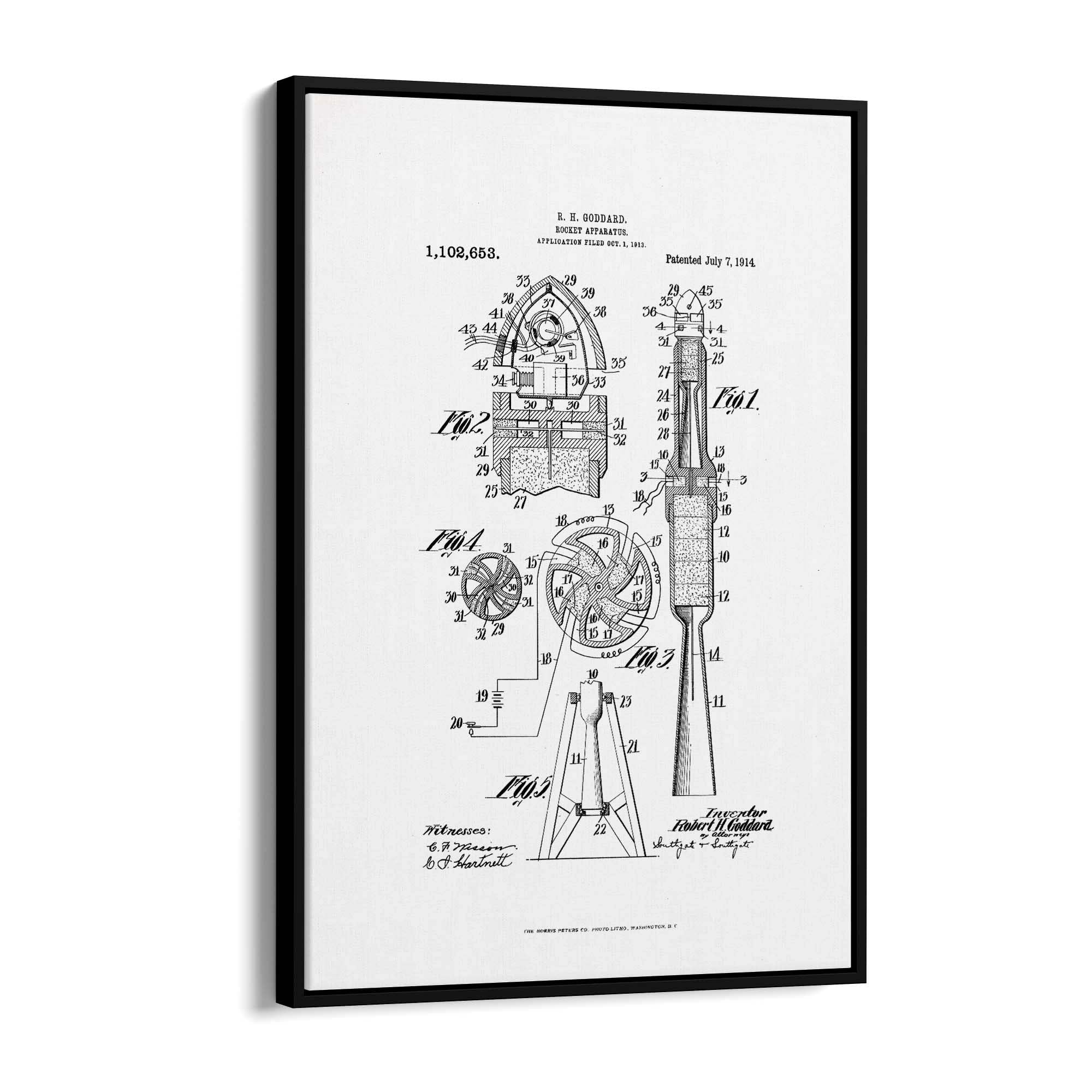 Vintage Rocket Patent Engineering Wall Art #2 - The Affordable Art Company