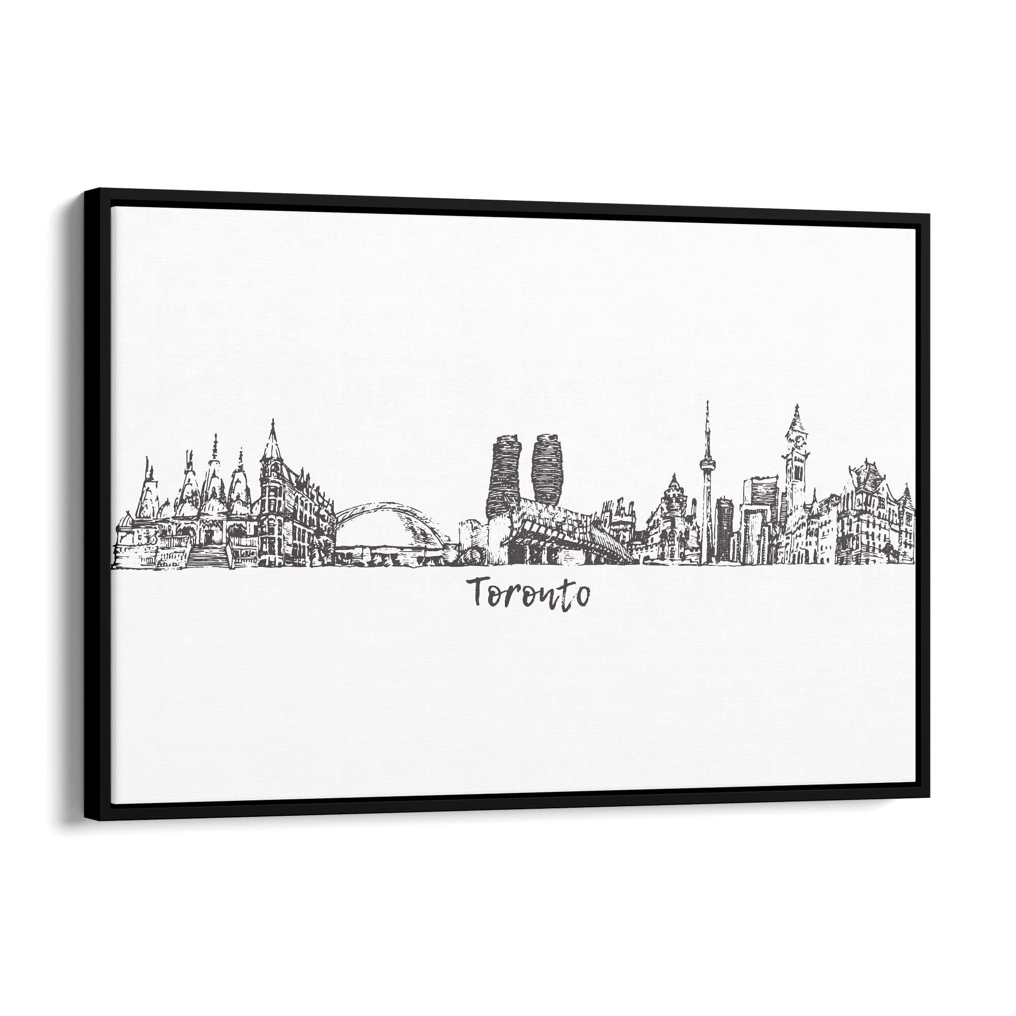 Toronto Canada Skyline Cityscape Drawing Wall Art - The Affordable Art Company