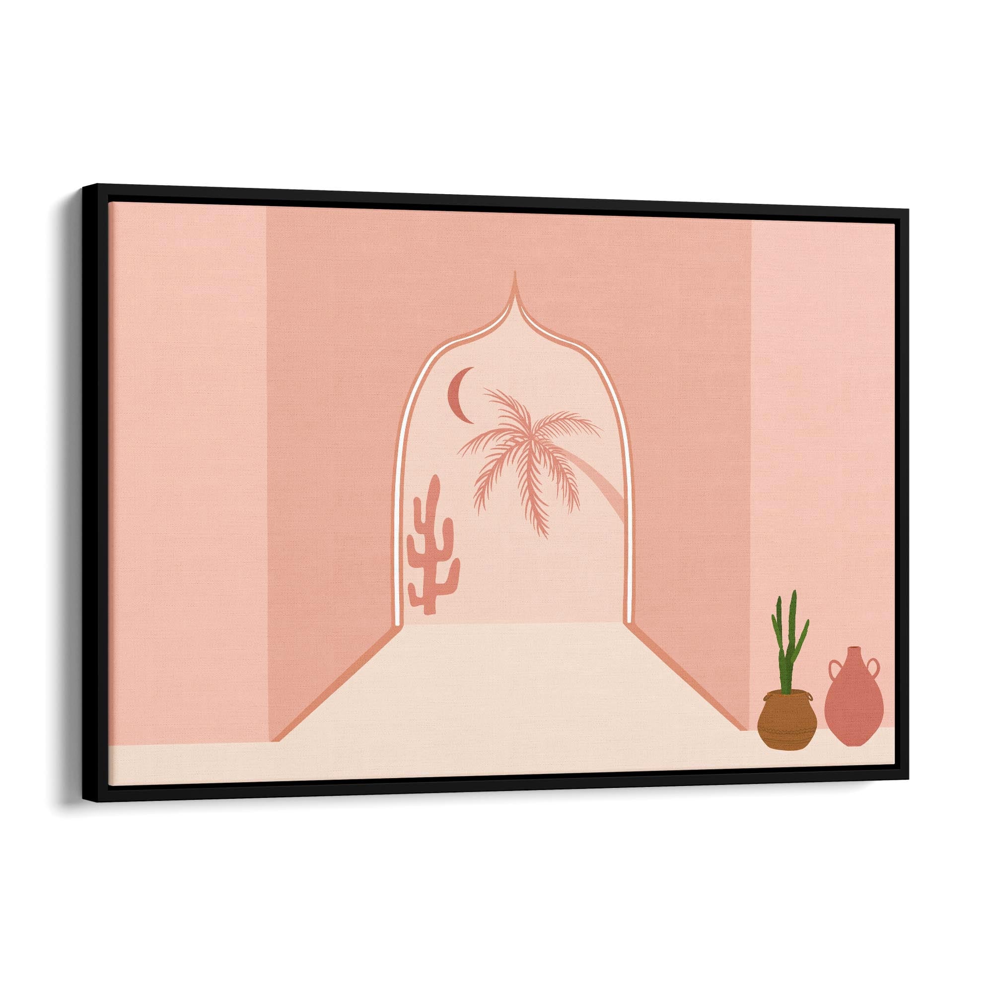 Minimal North Africa Retro Pink & Pastel Wall Art - The Affordable Art Company