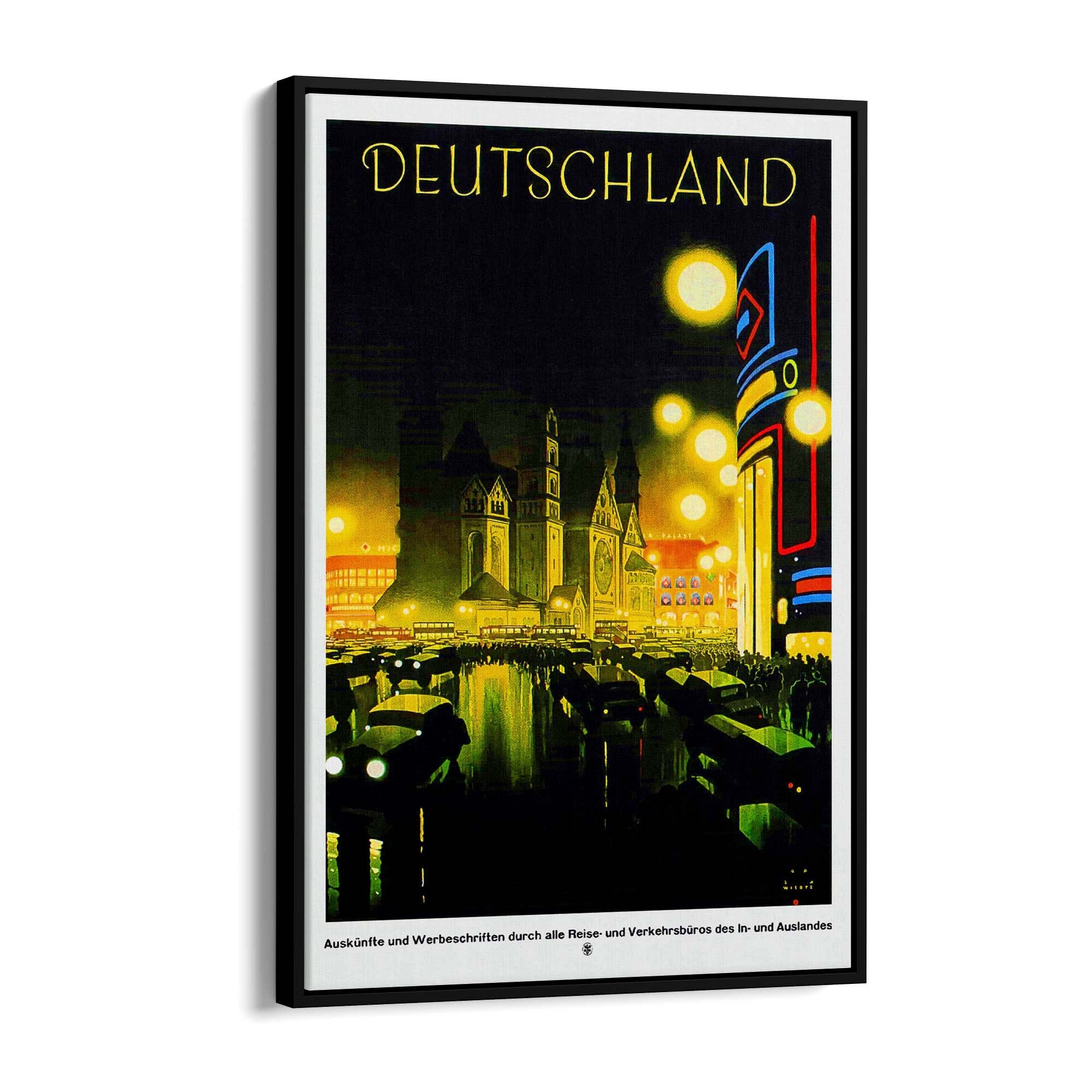 Deutschland Germany Vintage Travel Advert Wall Art - The Affordable Art Company