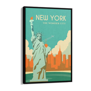 Retro New York USA Vintage Travel Wall Art - The Affordable Art Company