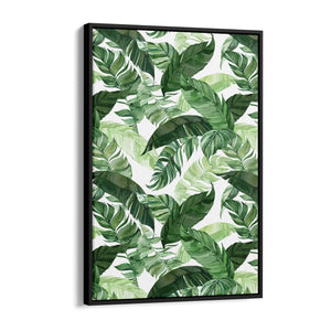 Tropical Leaf Pattern Green Plant Leaves Wall Art #1 - The Affordable Art Company