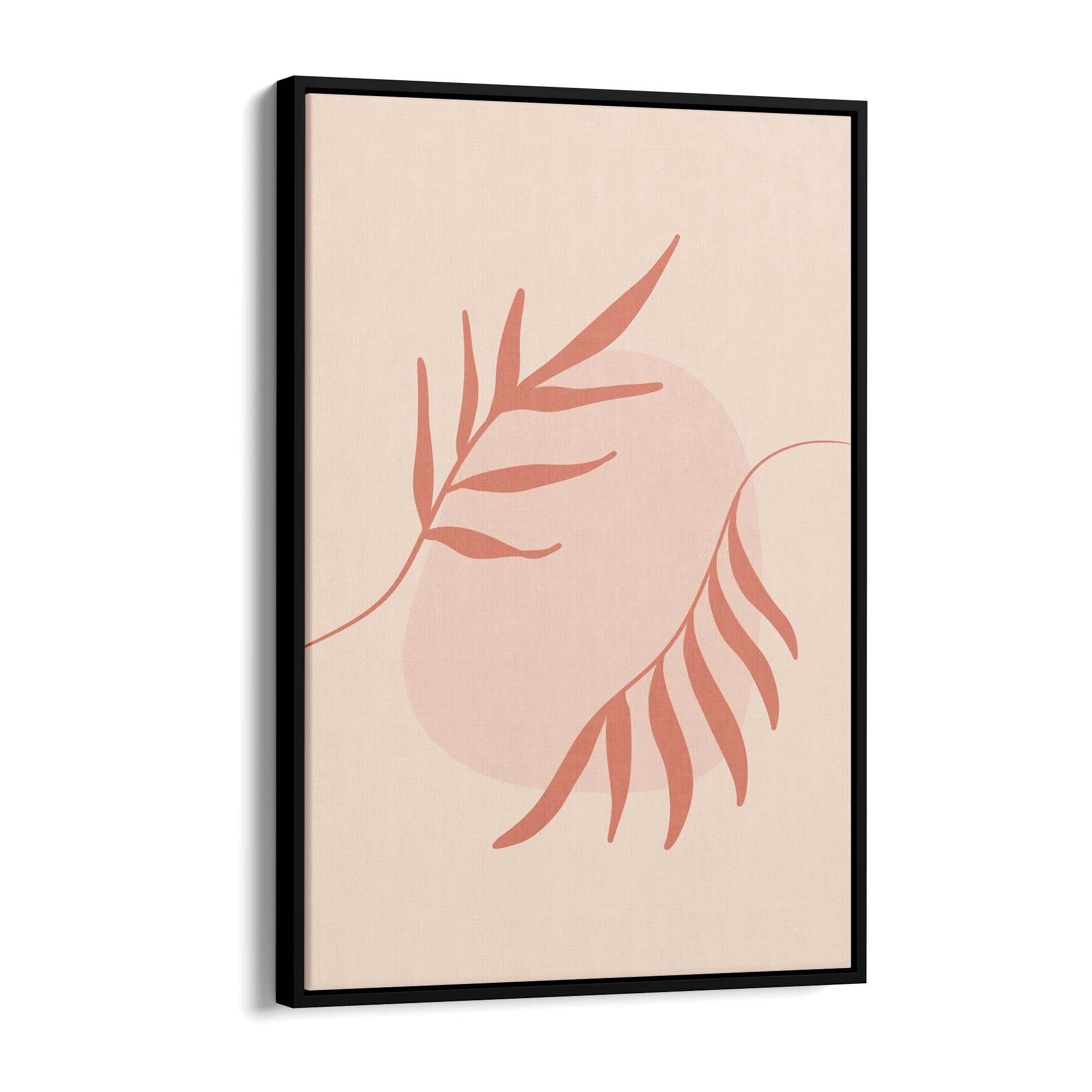 Minimal Leaf Pink & Pastel Retro Abstract Wall Art #2 - The Affordable Art Company