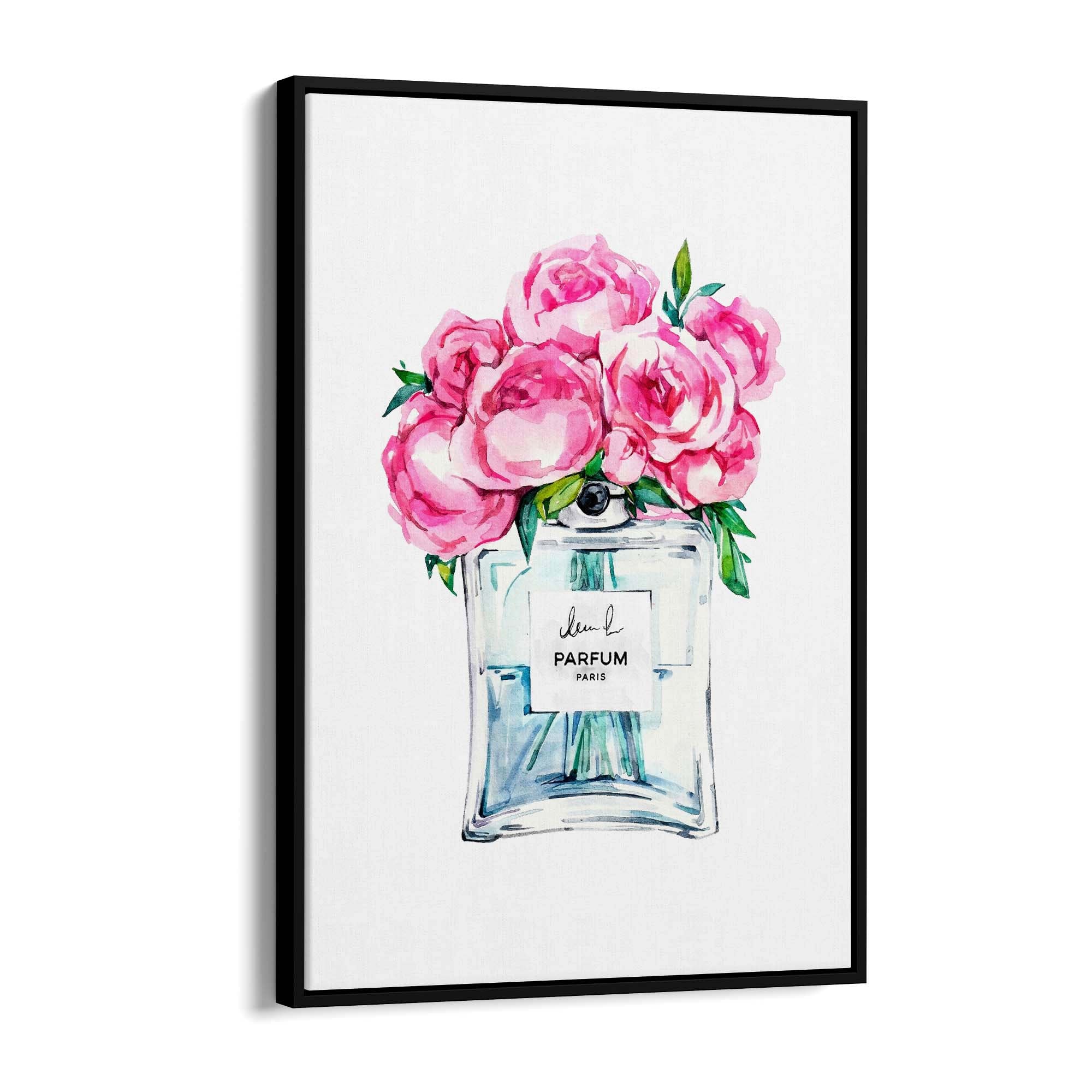 Pink Floral Perfume Bottle Fashion Flowers Wall Art #8 - The Affordable Art Company