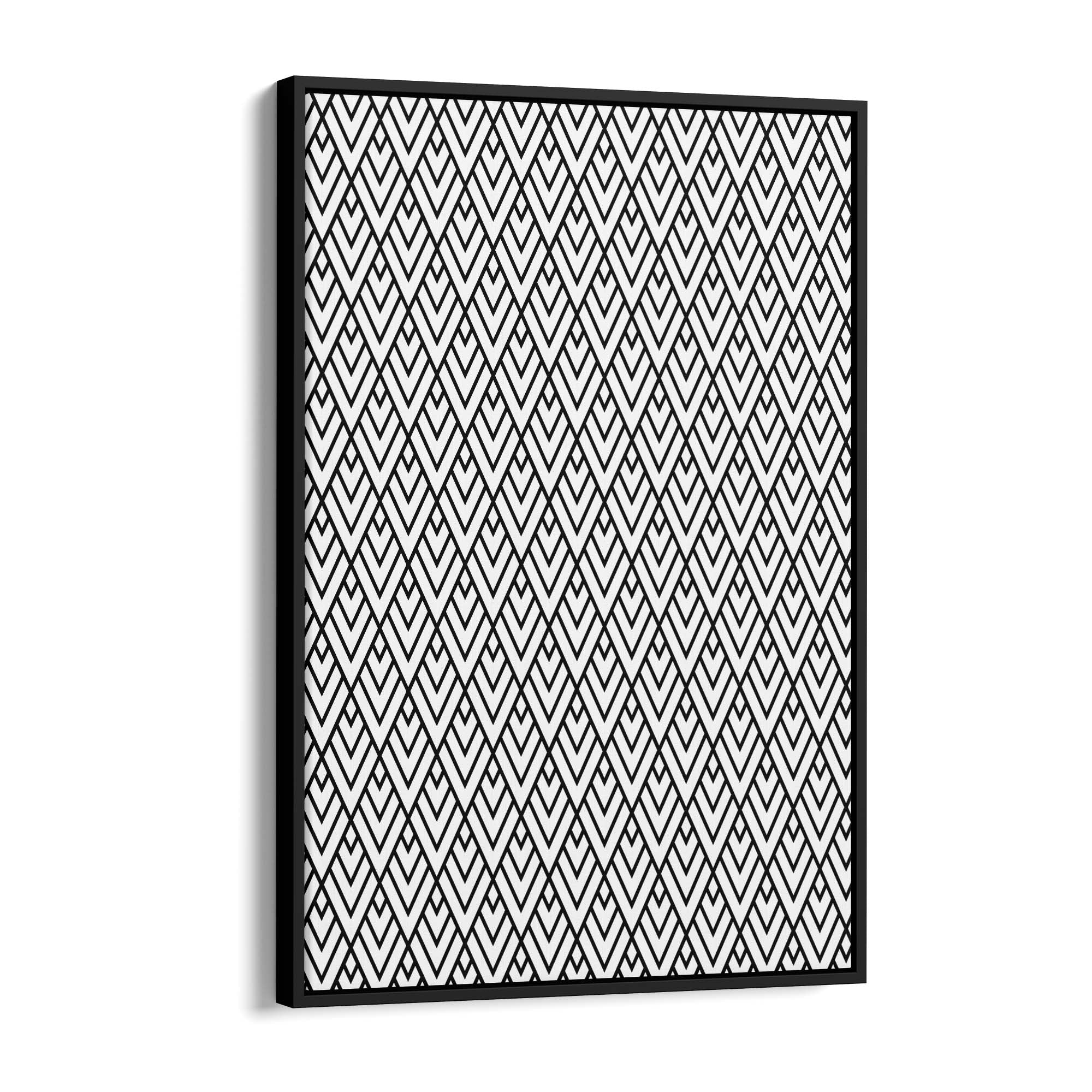 Minimal Geometric Pattern Black & White Wall Art #2 - The Affordable Art Company