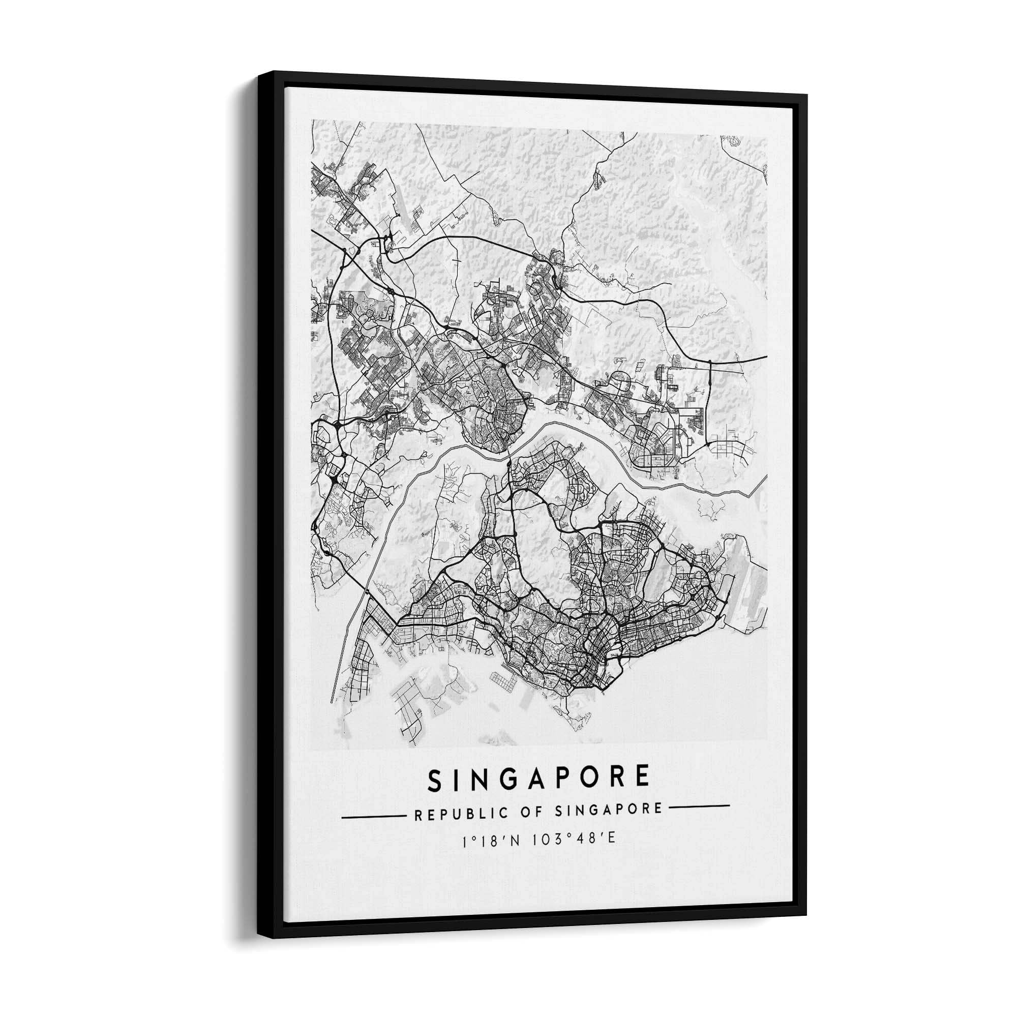 Singapore Minimal Map Wall Art - The Affordable Art Company