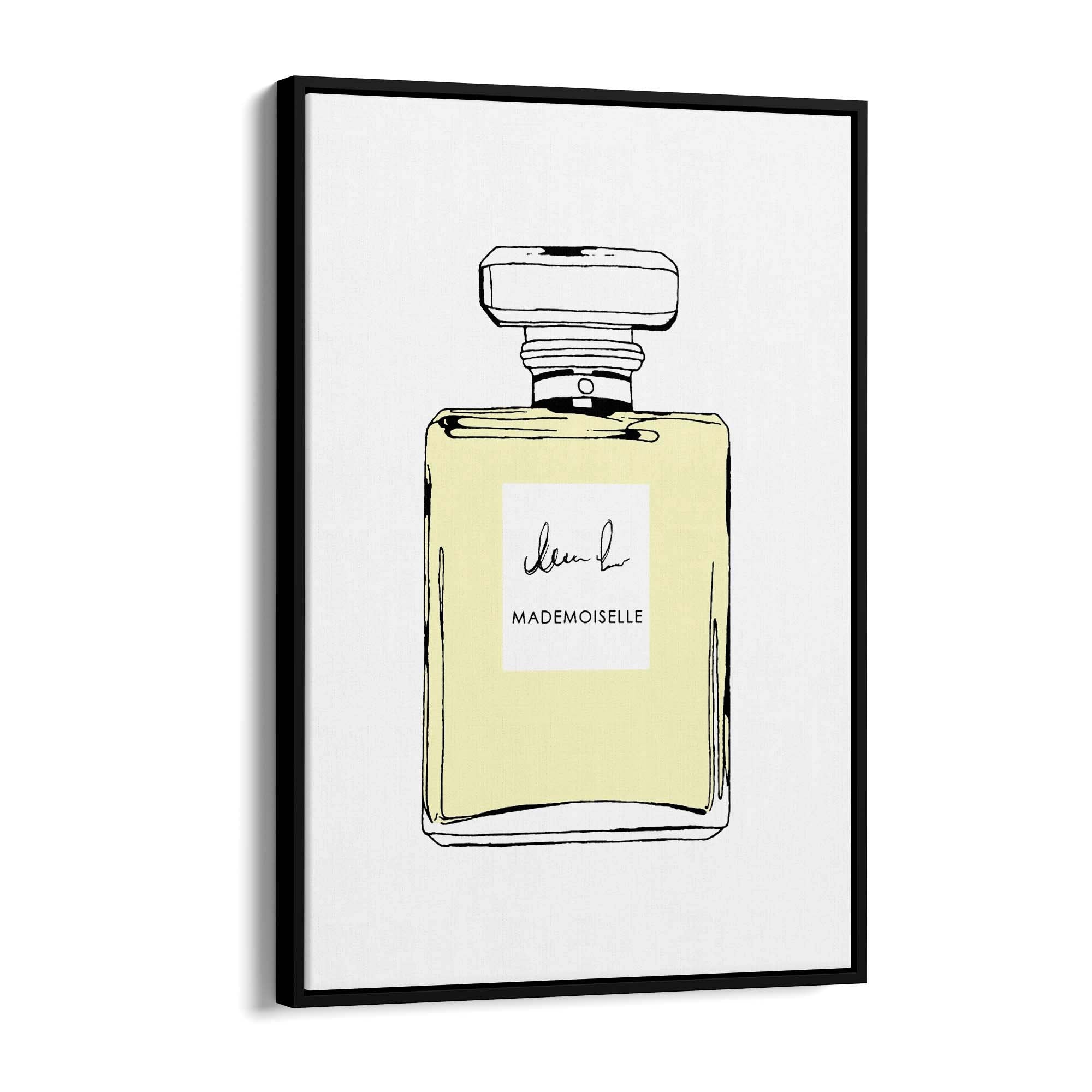 Yellow Minimal Perfume Bottle Fashion Wall Art - The Affordable Art Company