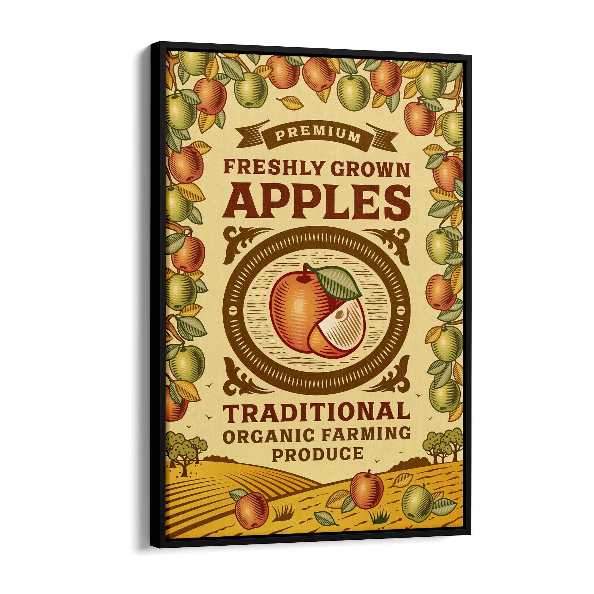 Vintage Apples Advert Farmhouse Kitchen Wall Art - The Affordable Art Company