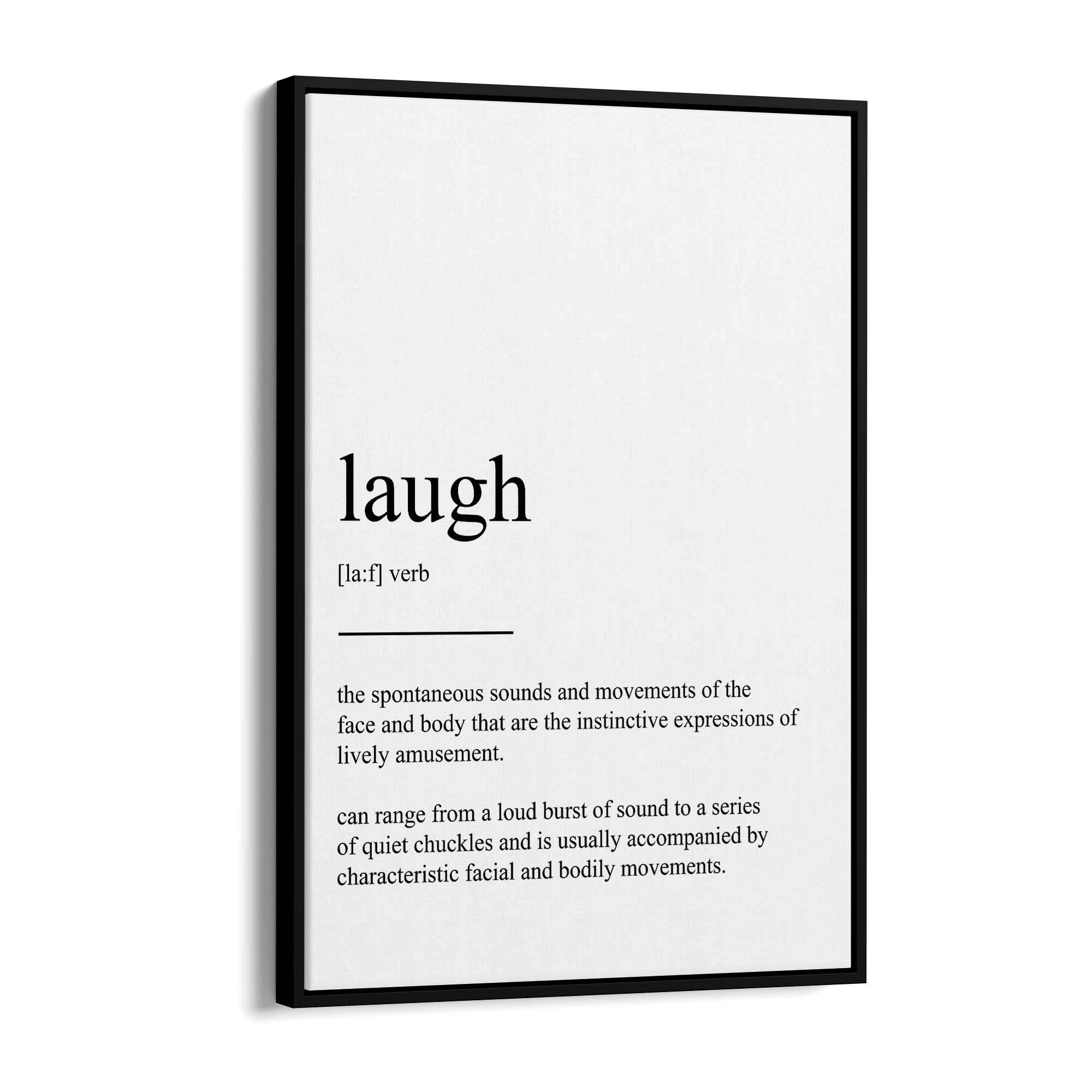 Dictionary Definition "Laugh" Bedroom Wall Art - The Affordable Art Company