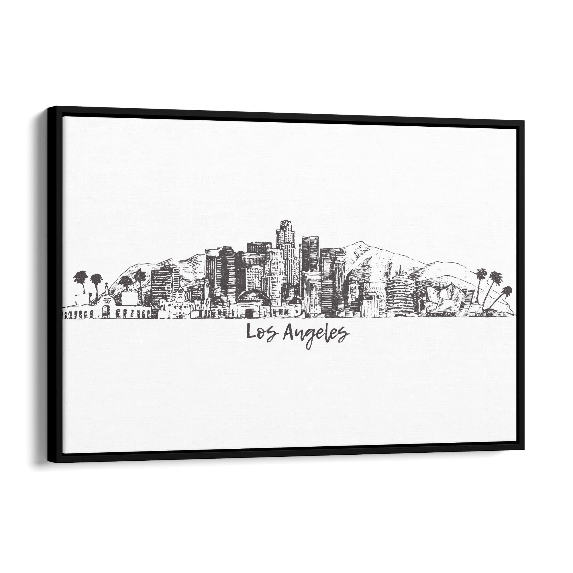 Los Angeles California Cityscape Drawing Wall Art #1 - The Affordable Art Company