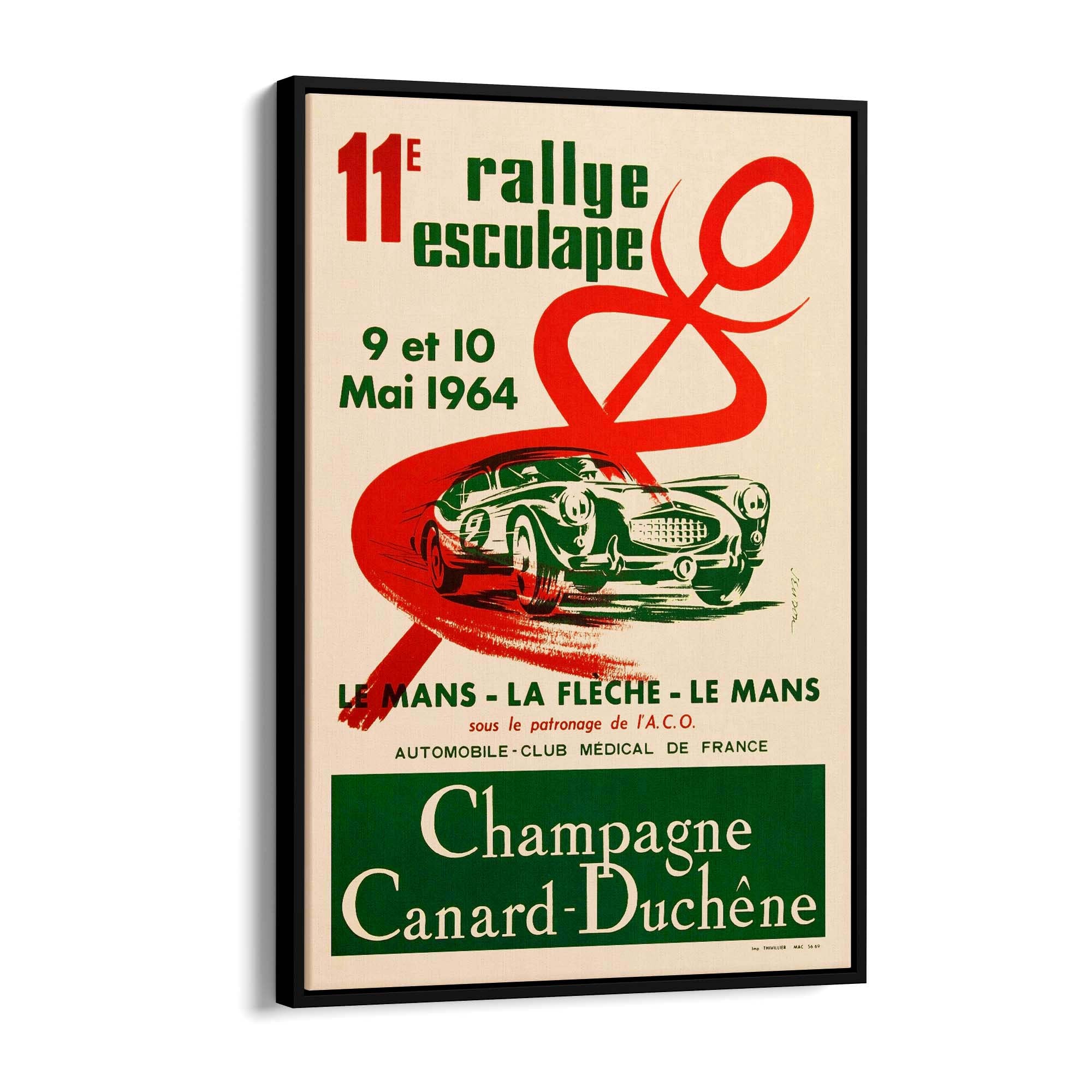 French Motorsport Vintage Advert Garage Wall Art - The Affordable Art Company