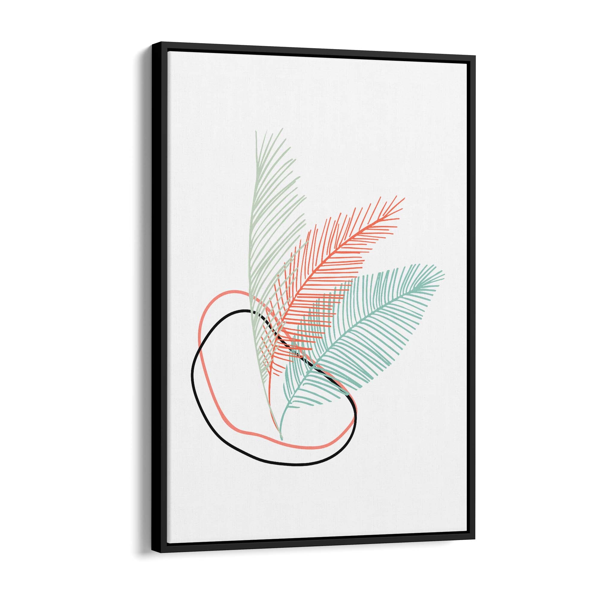 Minimal Feather Neon Abstract Design Wall Art #1 - The Affordable Art Company