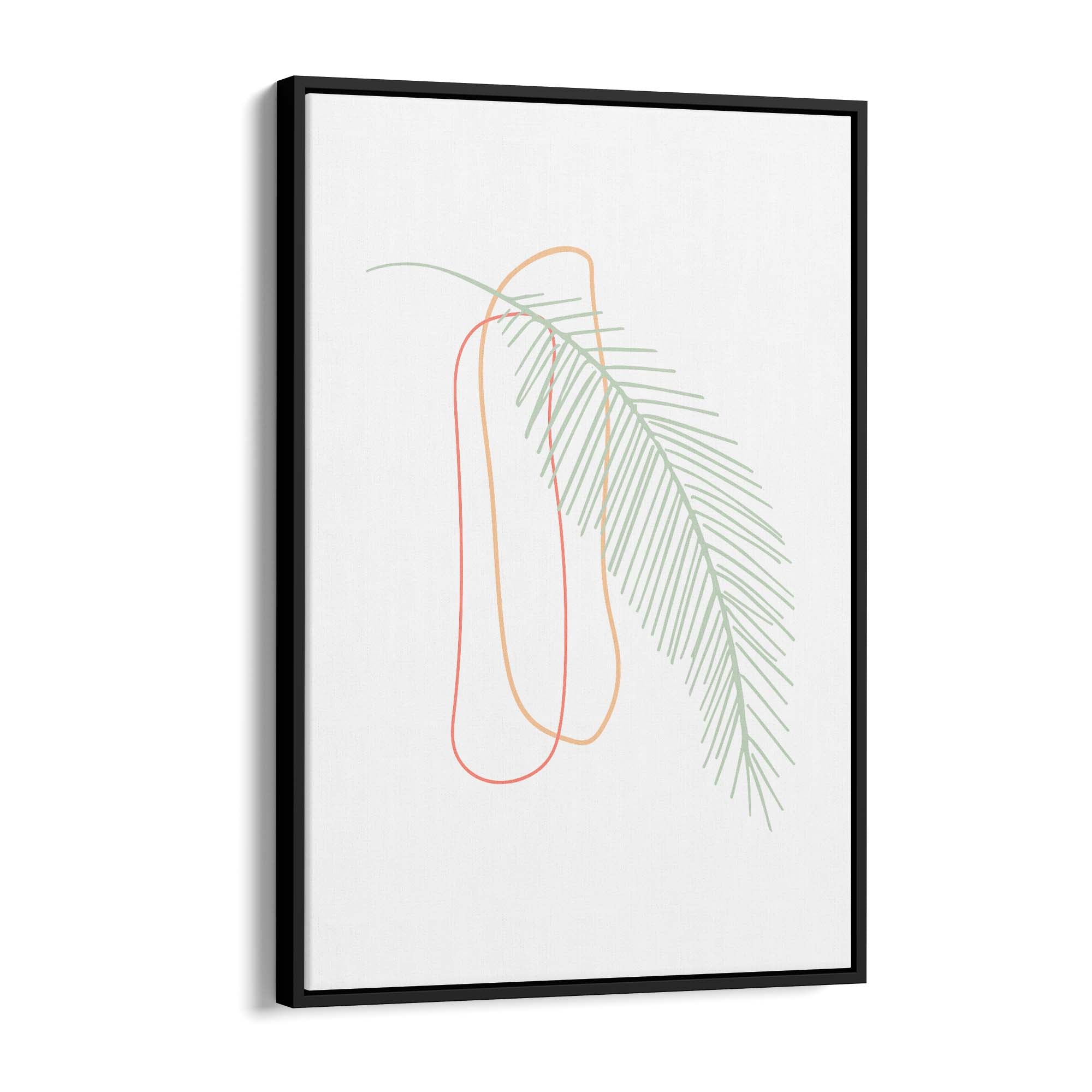 Minimal Feather Neon Abstract Design Wall Art #2 - The Affordable Art Company