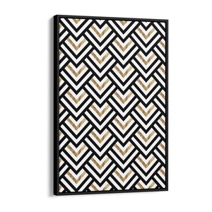 Geometric Pattern Abstract Black & White Wall Art #4 - The Affordable Art Company