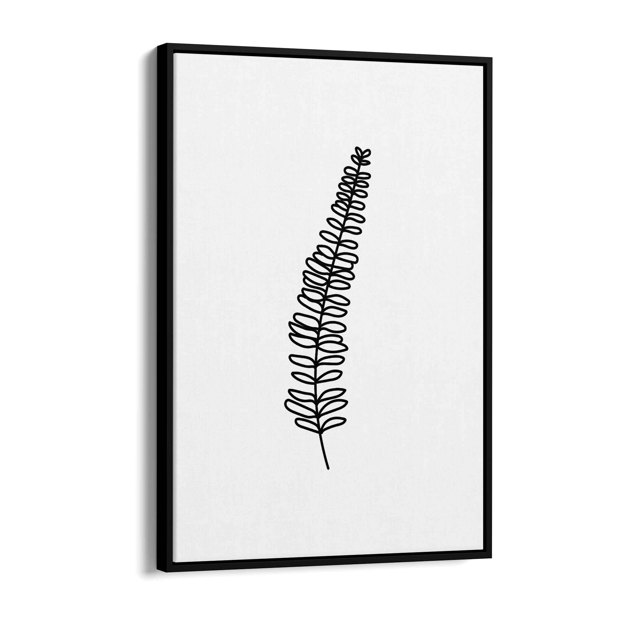 Fern Leave Minimal Line Nature Drawing Wall Art - The Affordable Art Company