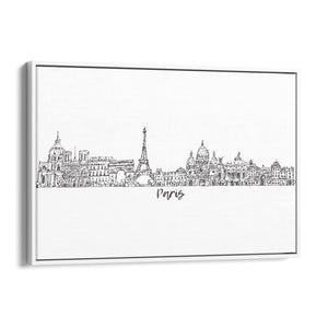 Paris Skyline Drawing Minimal Travel Wall Art - The Affordable Art Company