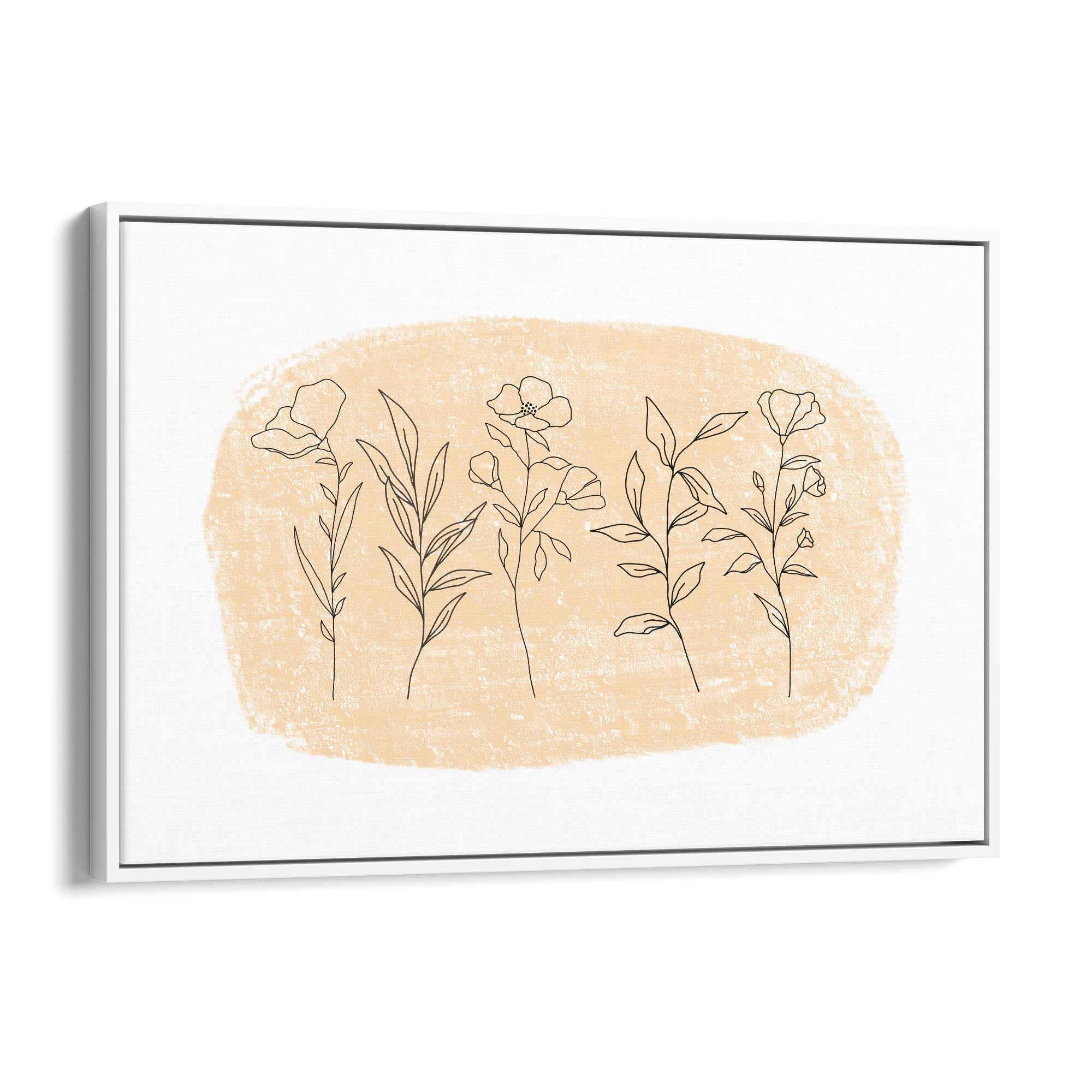 Cute Floral Abstract Minimal Flowers Wall Art - The Affordable Art Company